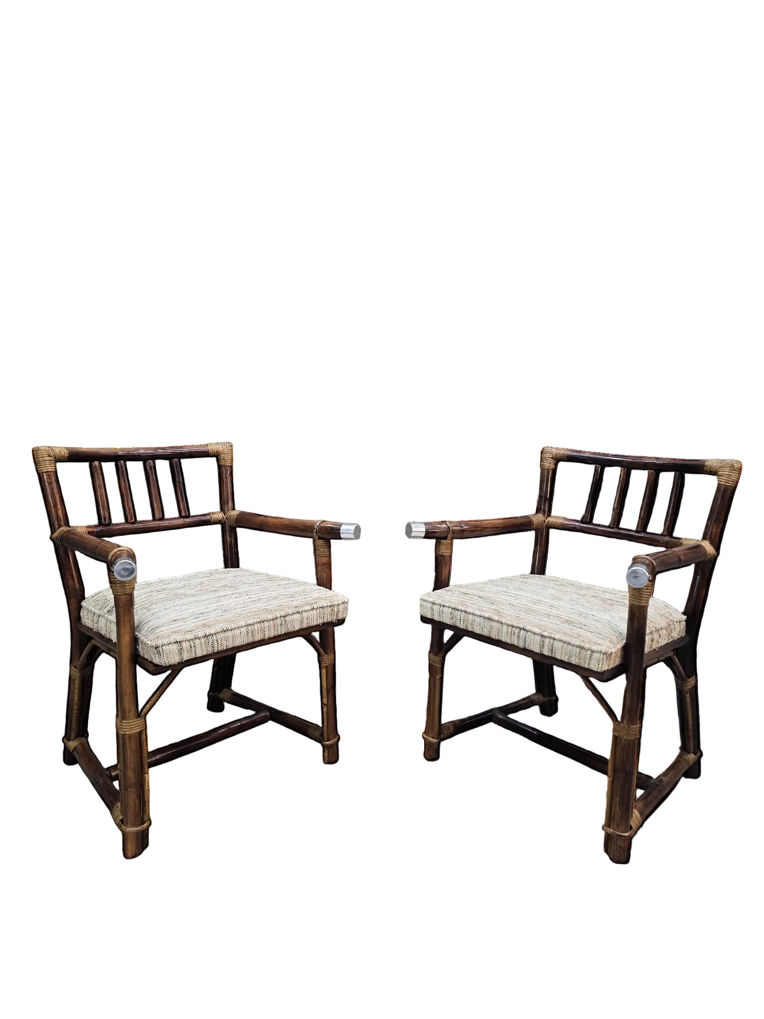 MCM John Wisner for Ficks Reed Rattan & Bamboo Dining Chairs, Set of 6