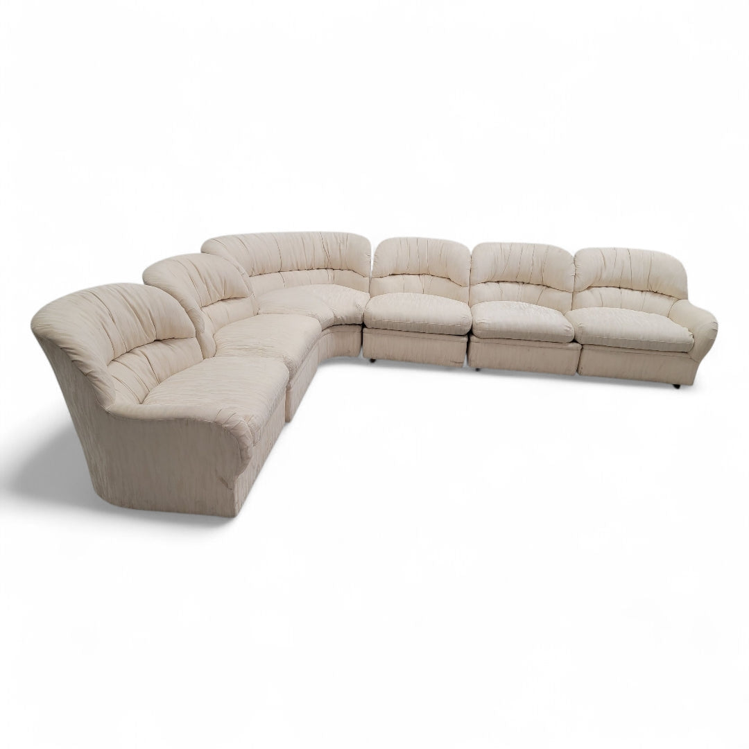 Vintage Mid Century Postmodern 6 Piece Modular Section Sofa by Drexel