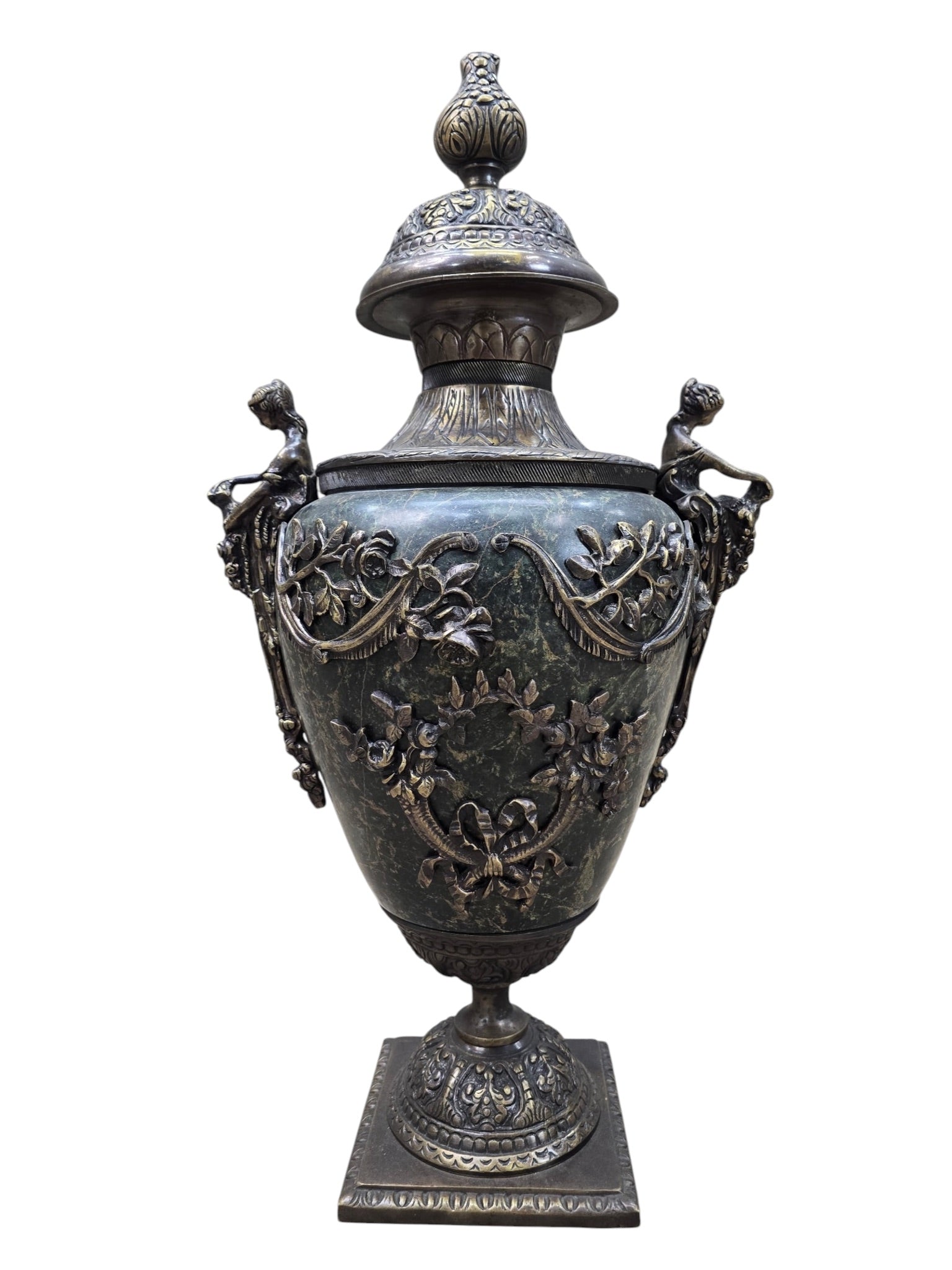 Antique French Louis XV Style Ornate Urns - Pair