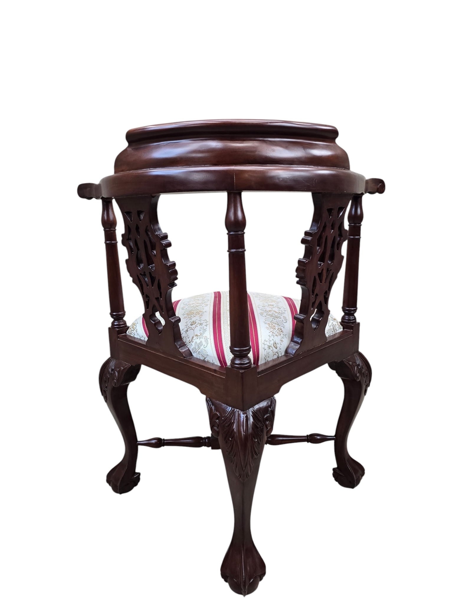 NEW - Antique English Carved Corner Chair - Pair
