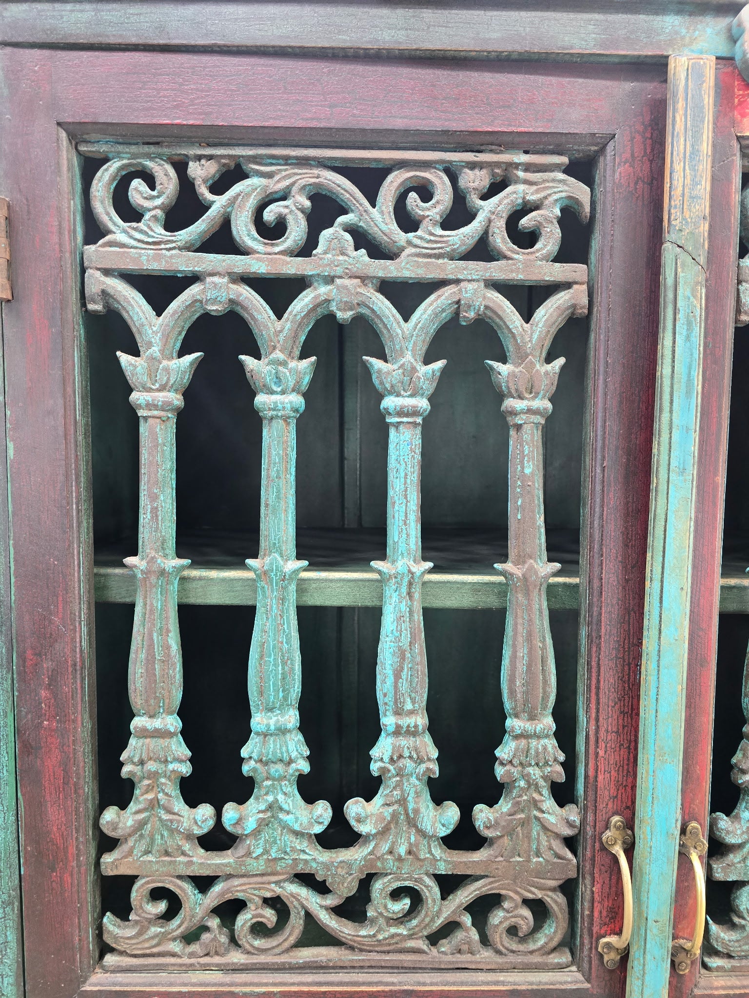 New - Antique German Hand Painted Cabinet