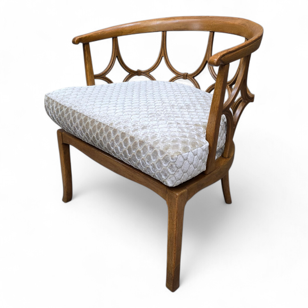 MCM William "Billy" Haines Fruitwood Spider/Barrel Back Lounge Newly Reupholstered