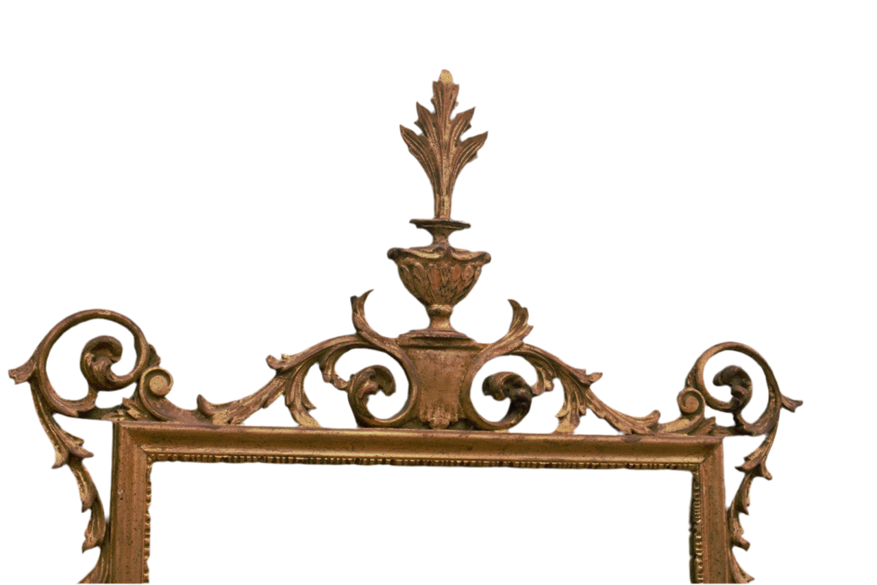 Antique Italian Ornate Carved Gold Leaf Wall Mirror