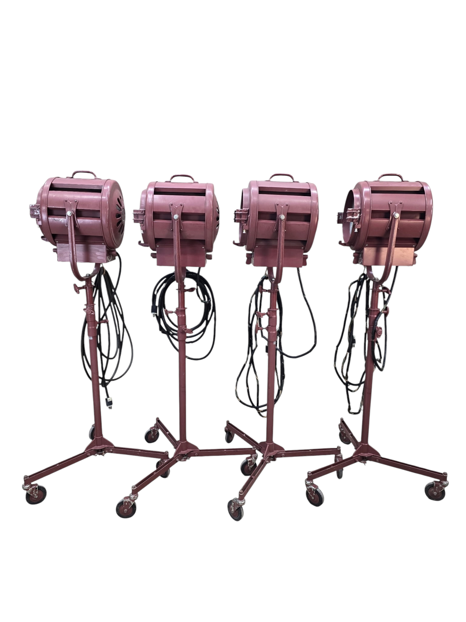 Mole-Richardson Type 412 Junior Solar Spot Hollywood Studio Floor Lamps – Set of 4