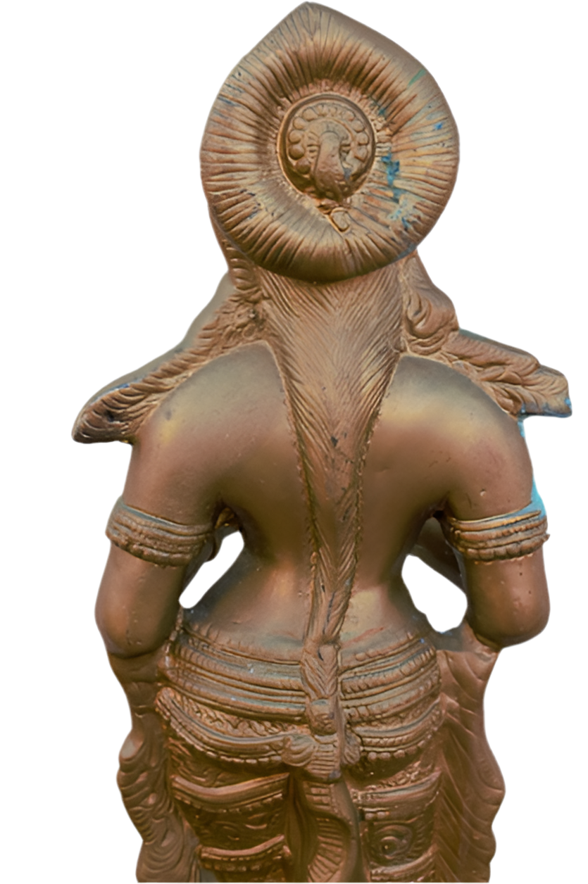 Vintage Bronze "Deep Lady" Lakshmi Welcome Statues - Set of 2