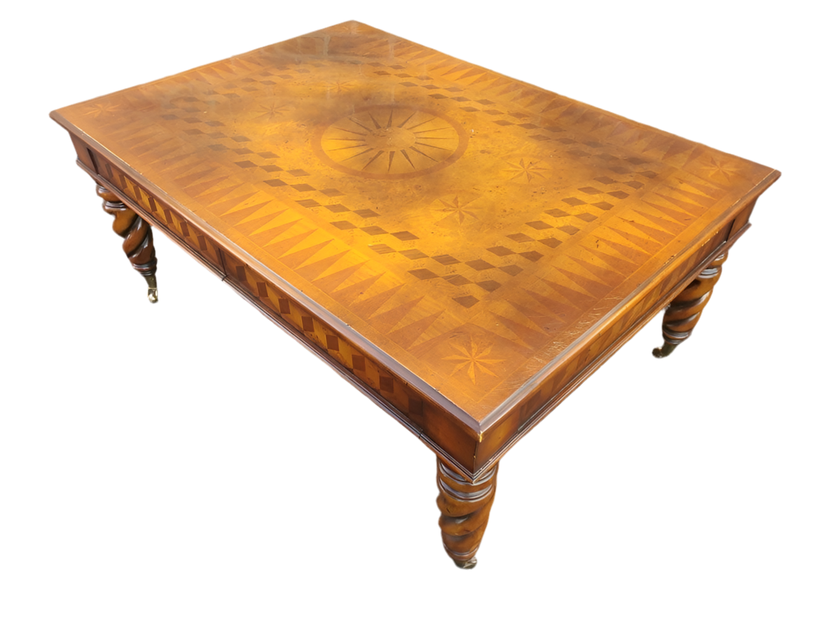 Vintage Victorian English Parquetry Coffee Table