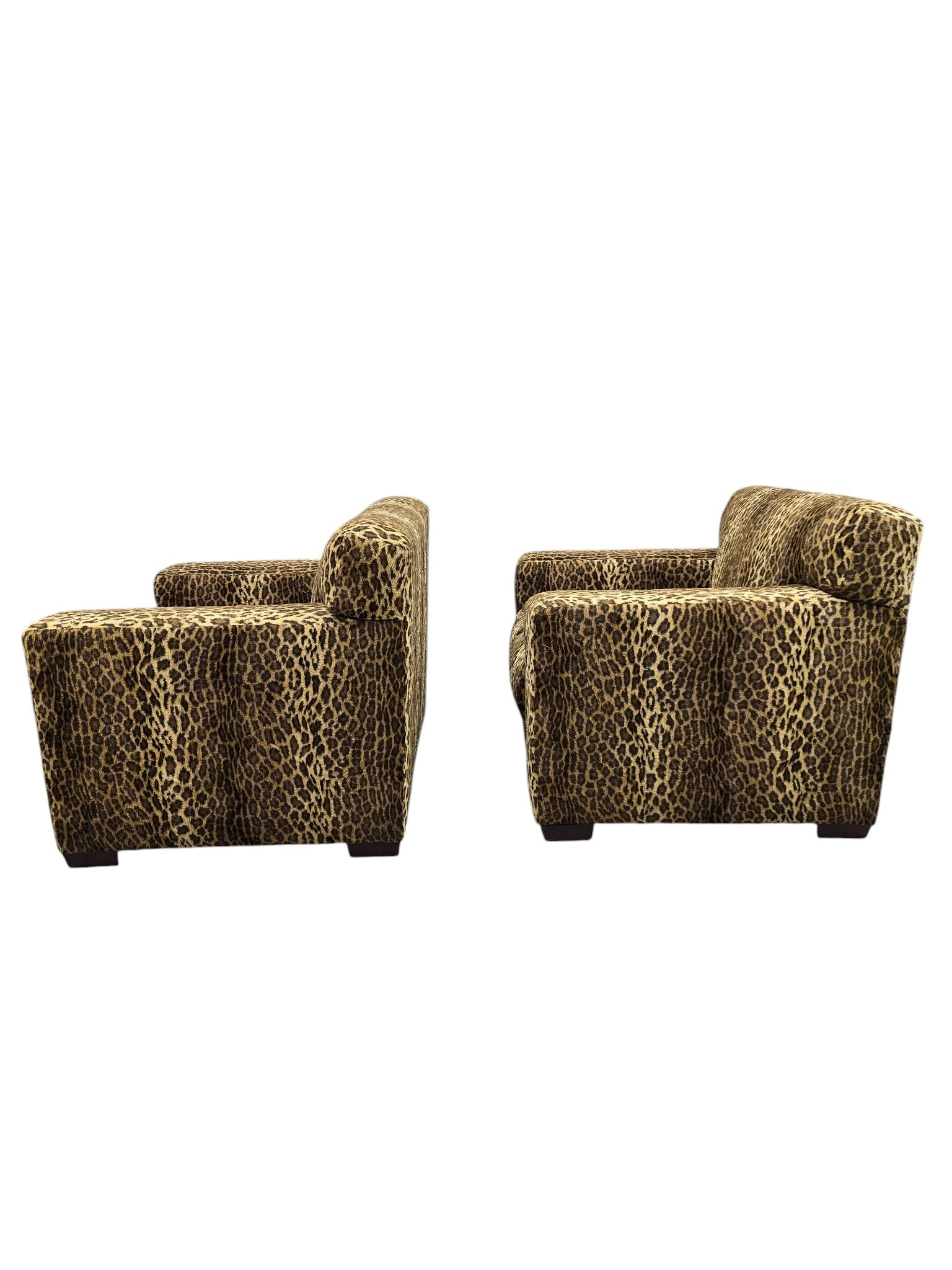 Vintage Henredon High Point Oversized Cube Club Chairs – Pair