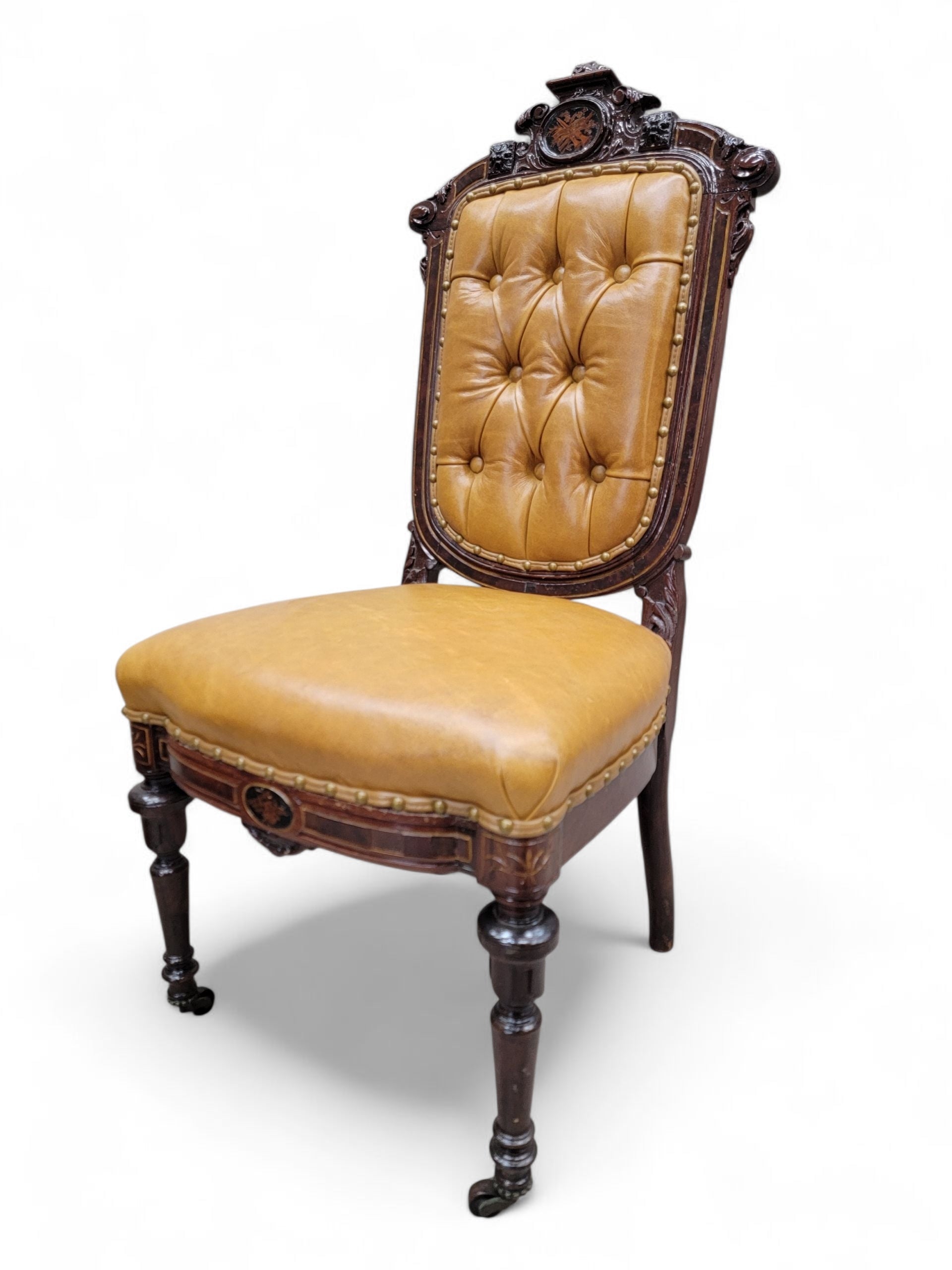 Antique French Regency Style Rosewood Parlor Set Newly Reupholstered - 4