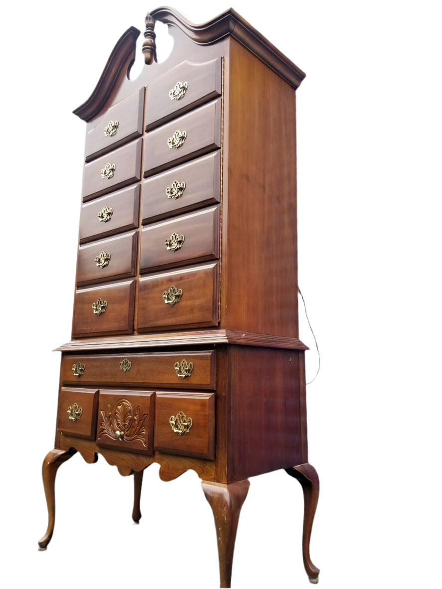 American Drew Traditional Highboy Chest Designed Into Liquor Cabinet