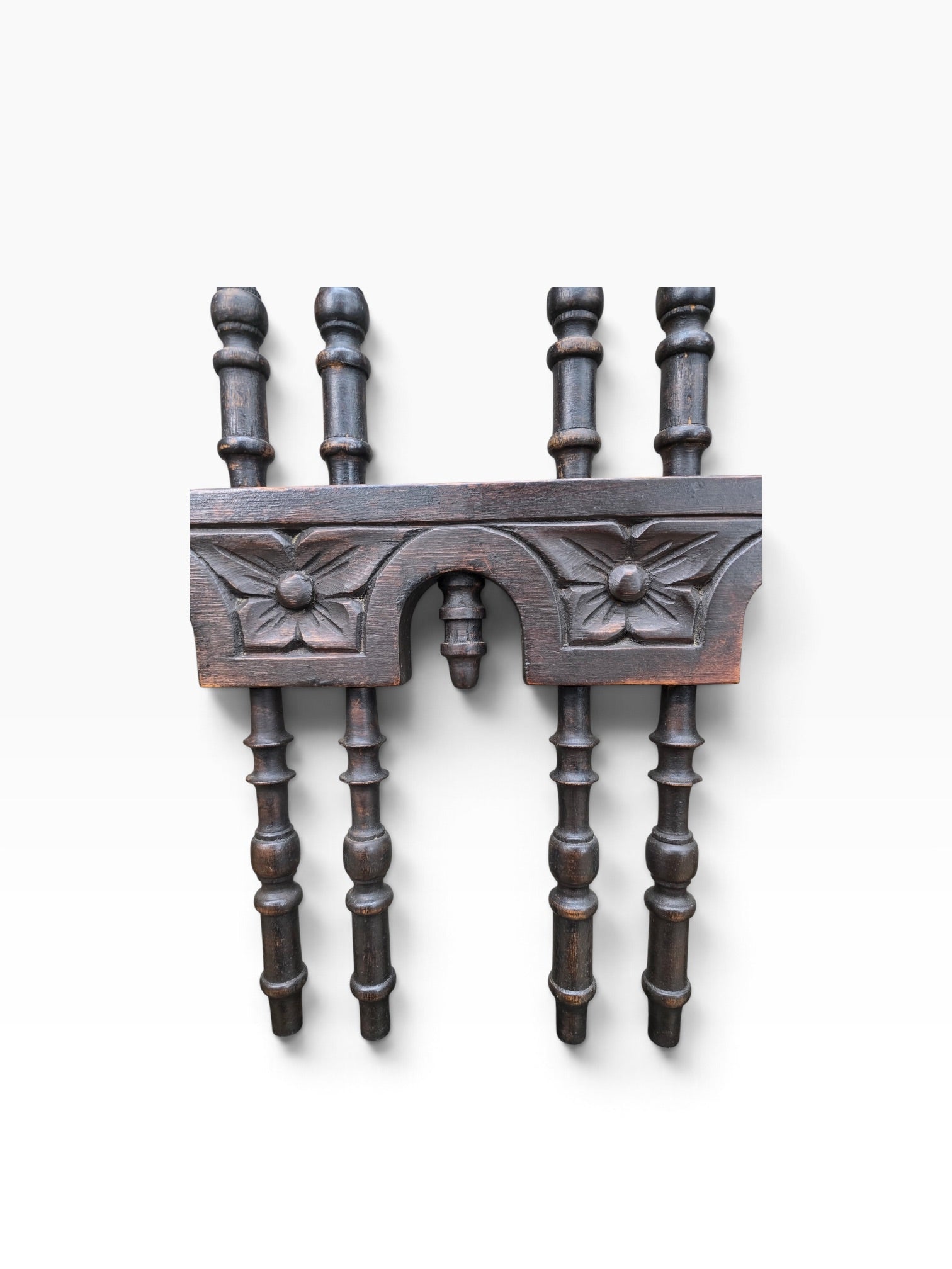 Pagoda Spanish Revival Spindle Carved Full Headboard