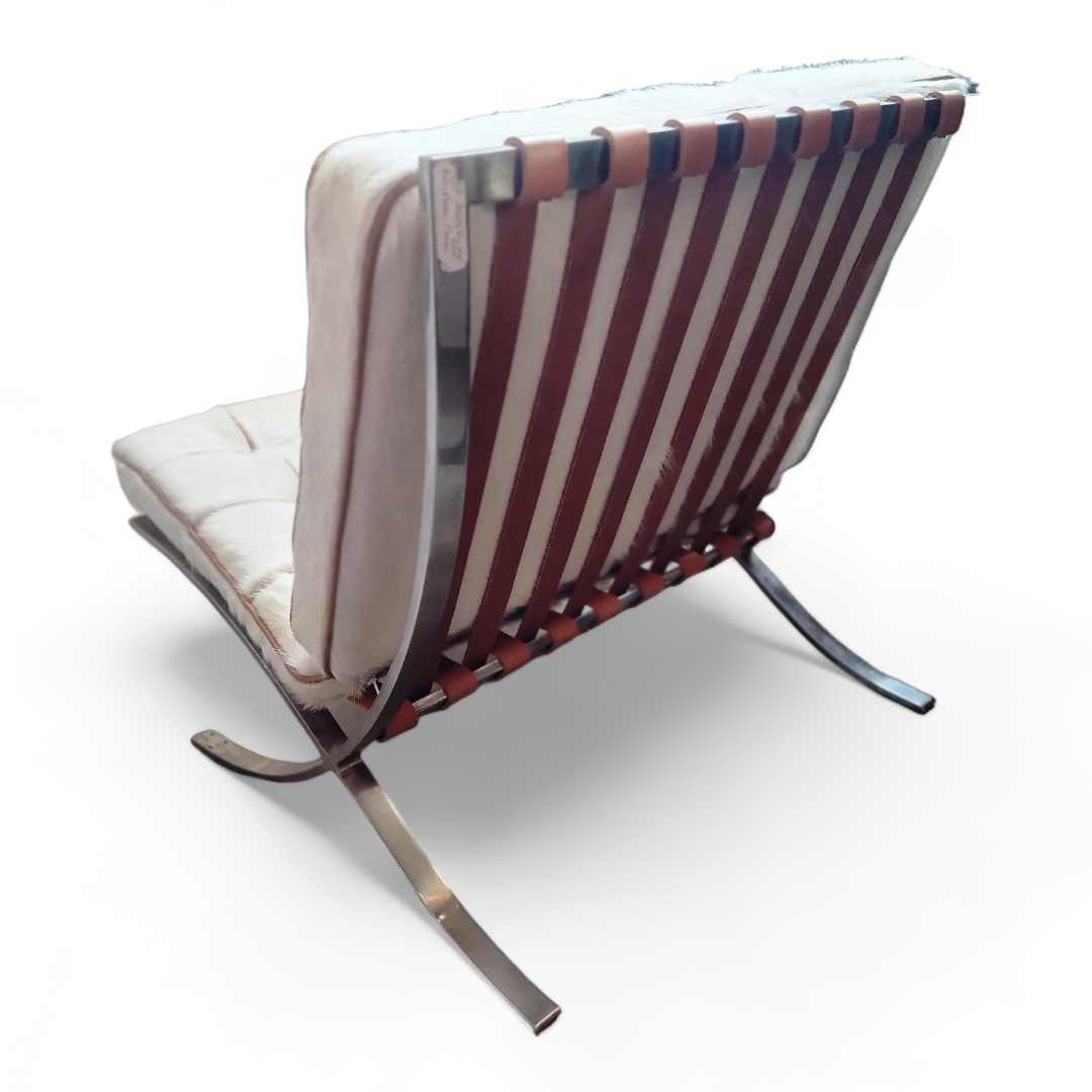Mid Century Modern Original Mies Van Der Rohe for Knoll Barcelona Chair Custom Upholstered