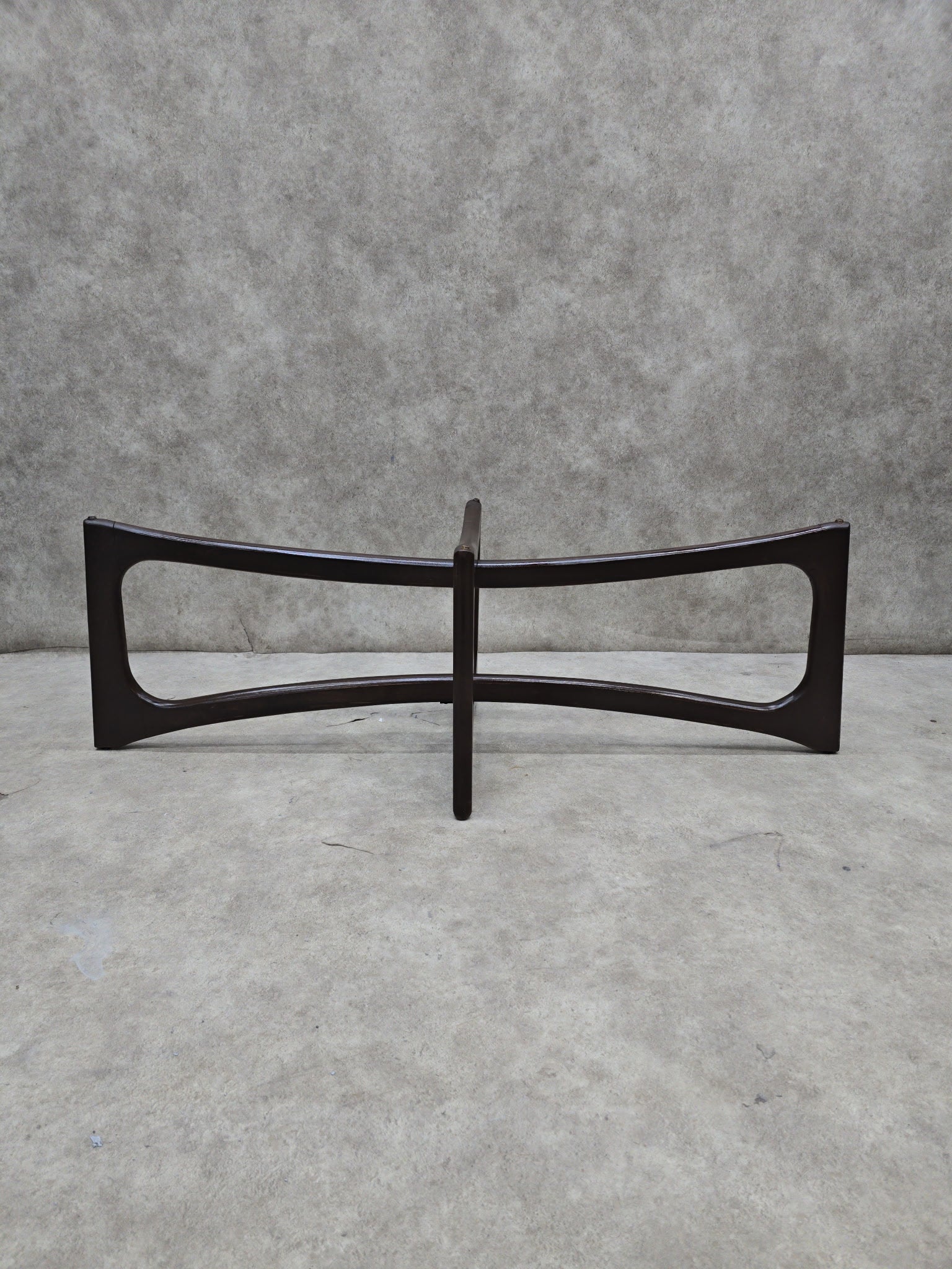 Mid Century Modern Adrian Pearsall Style Bowtie with Rectangular Glass Top Coffee Table