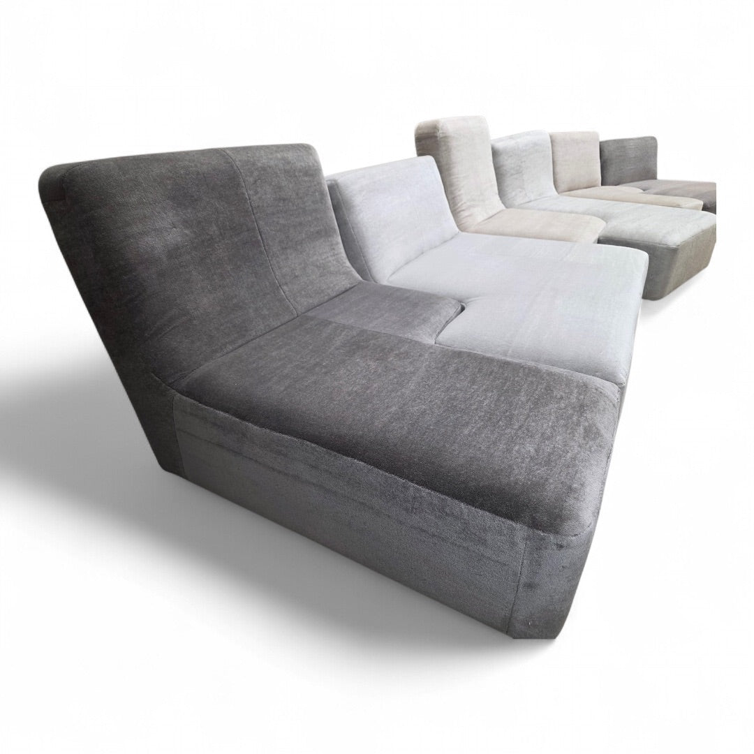 Ligne Roset “Confluences” by Philippe Nigro – 6-Piece Modular Sectional Newly Reupholstered in Mohair