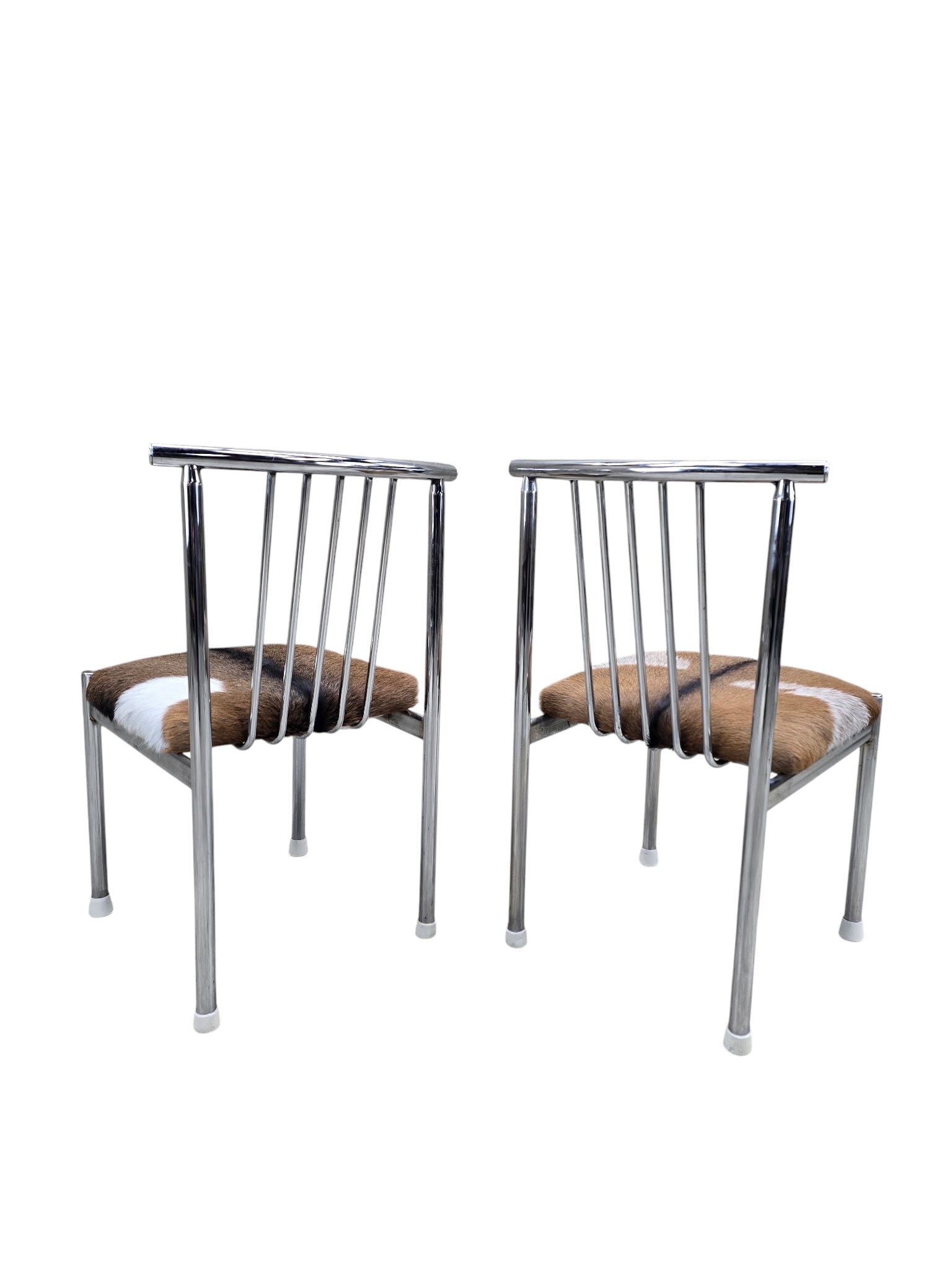 MCM B. Brody Chrome Spindle Back Side Chairs Newly Reupholstered – Pair