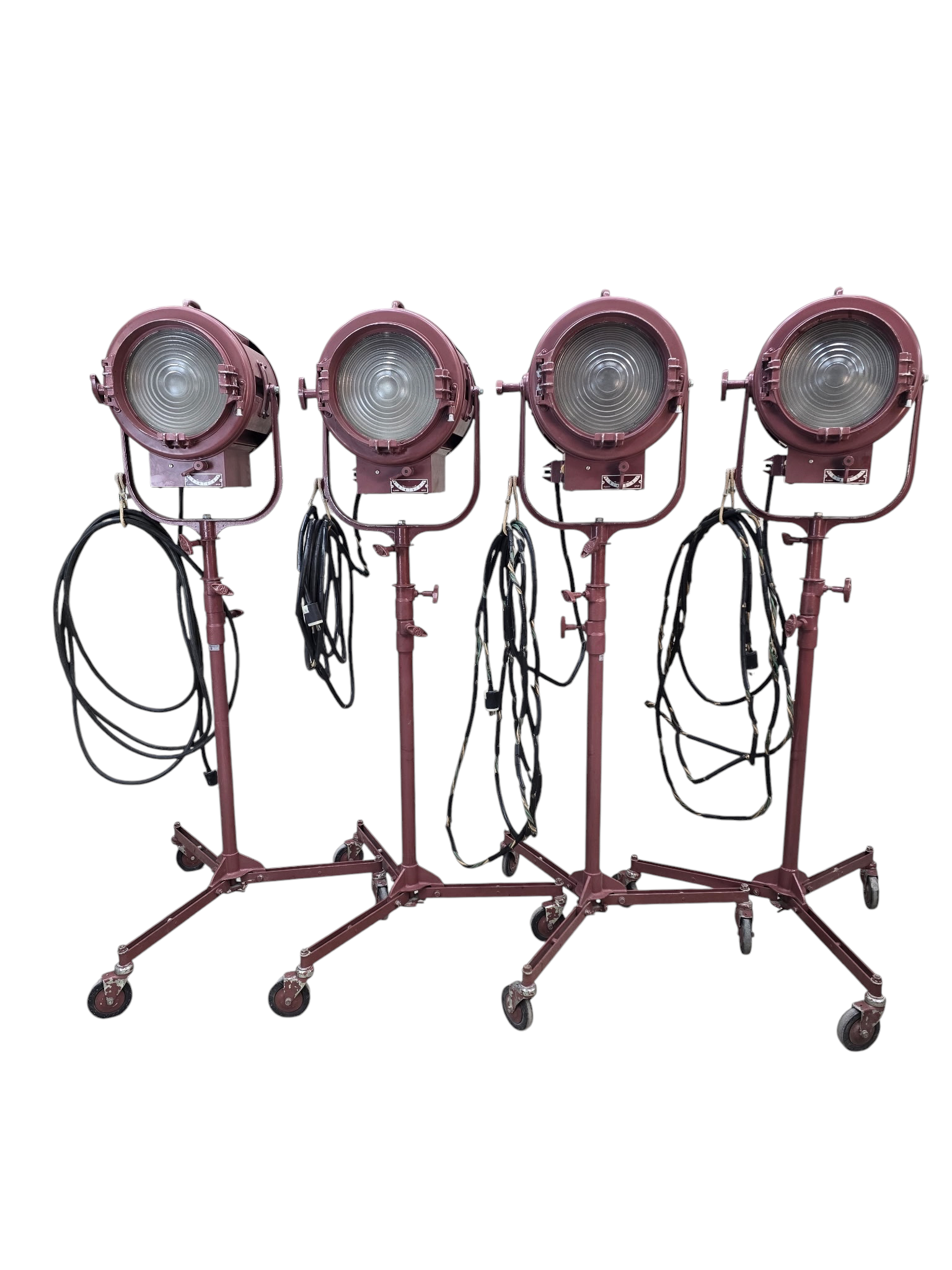 Mole-Richardson Type 412 Junior Solar Spot Hollywood Studio Floor Lamps – Set of 4