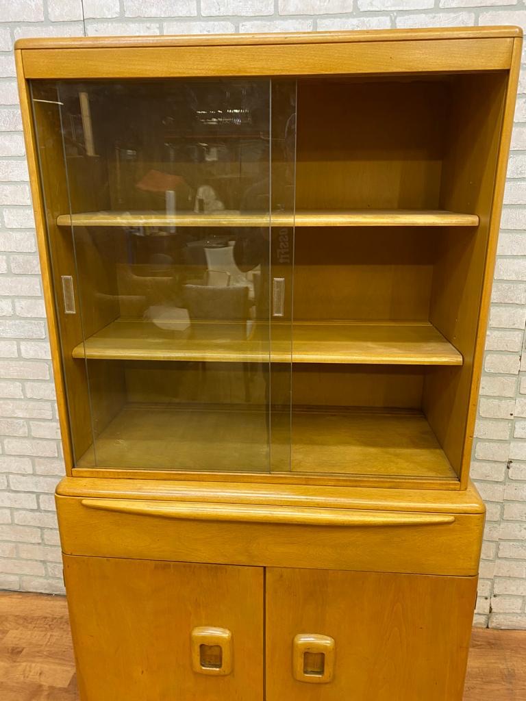 Vintage Mid Century Modern Heywood Wakefield Buffet Server Hutch Display Cabinet