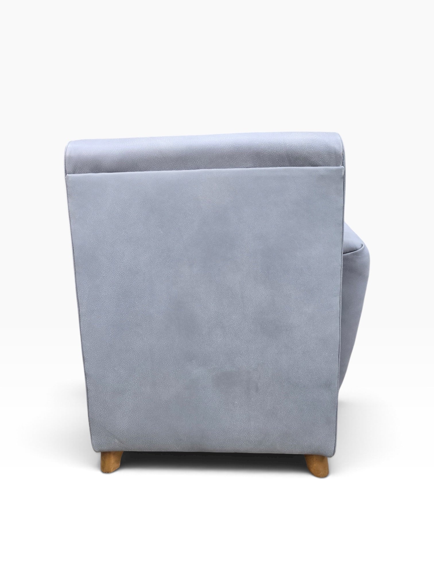 Mid Century Modern Heywood Wakefield Modular Sectional Sofa Newly Reupholstered in Powder Blue Holly Hunt Leather