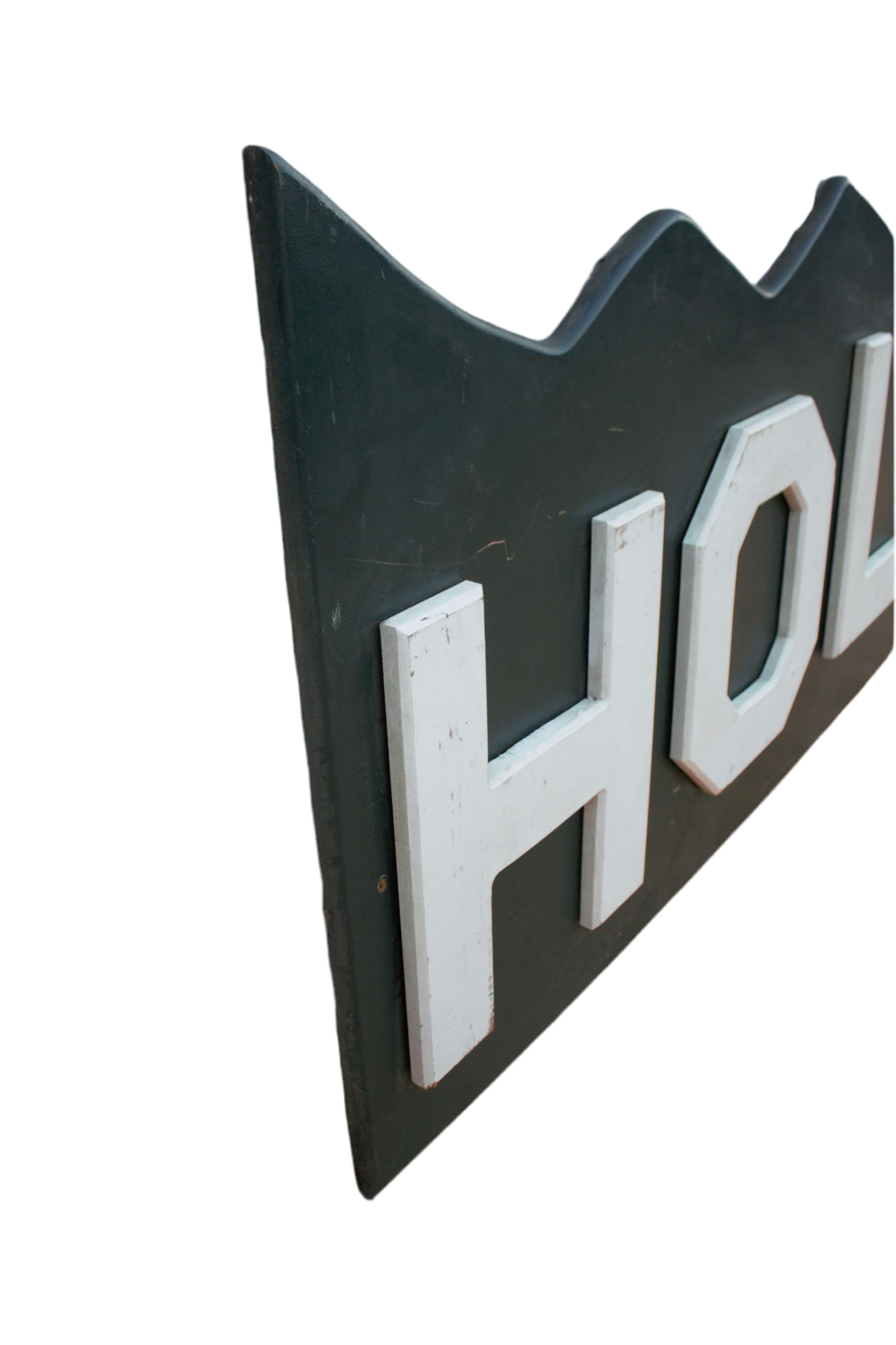 Vintage Hollywood Hills Painted Wood Wall Sign