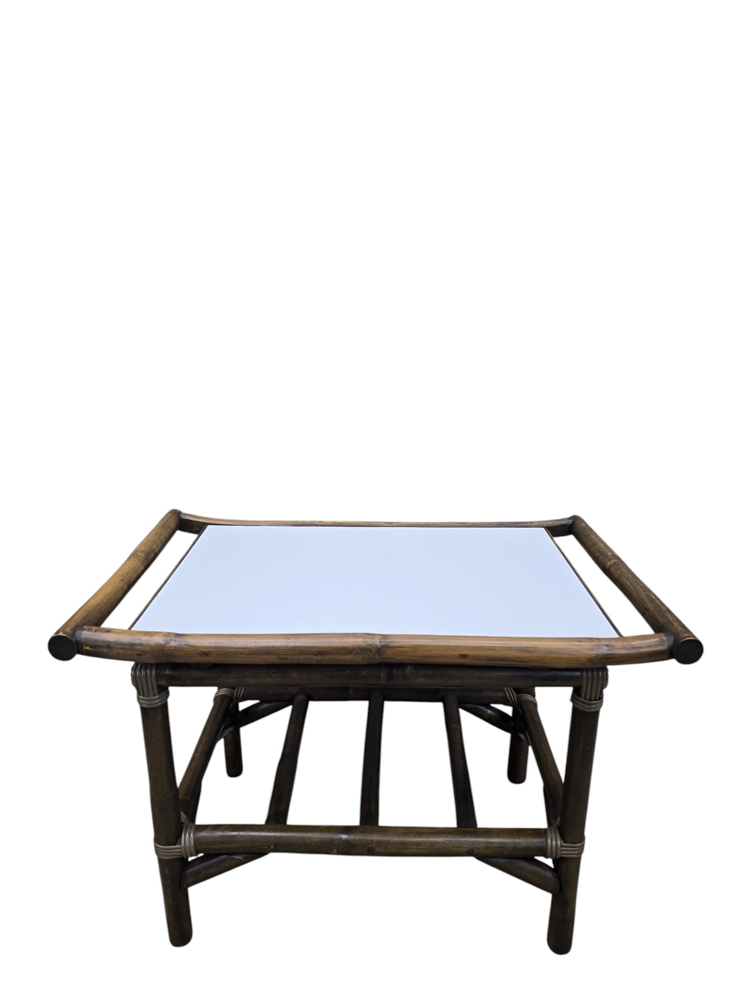 Vintage Modern Coastal Bamboo Side Table by Vogue Rattan