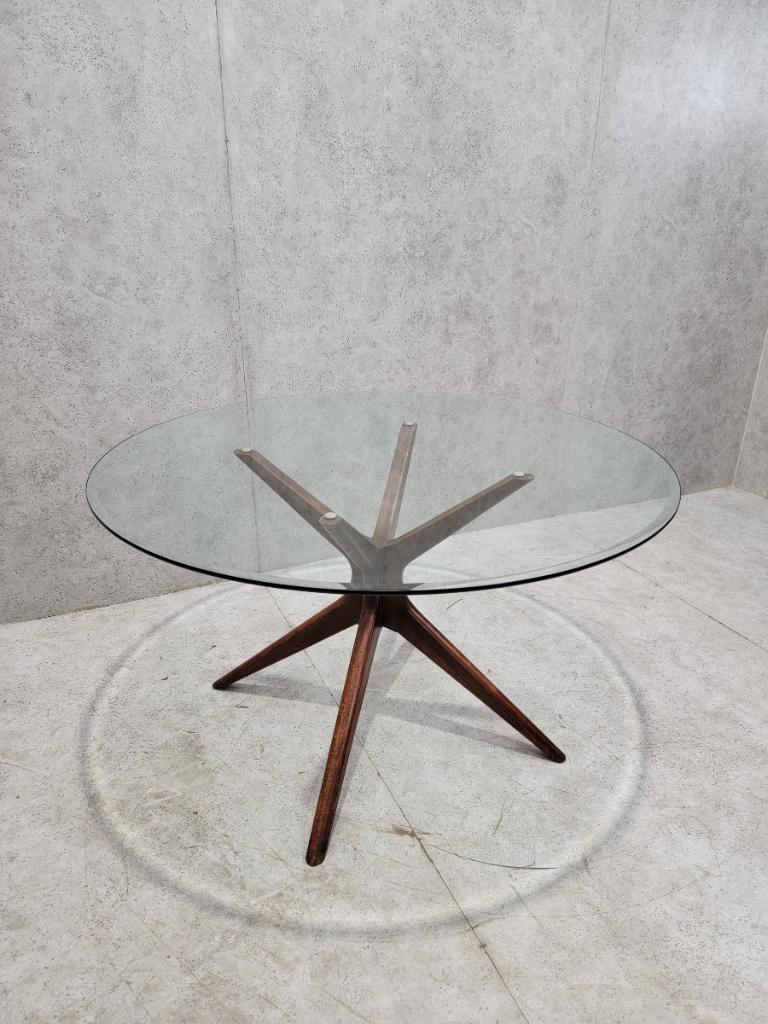 Mid Century Modern Sculptural Walnut "Jack's" Dining Table by Adrian Pearsall