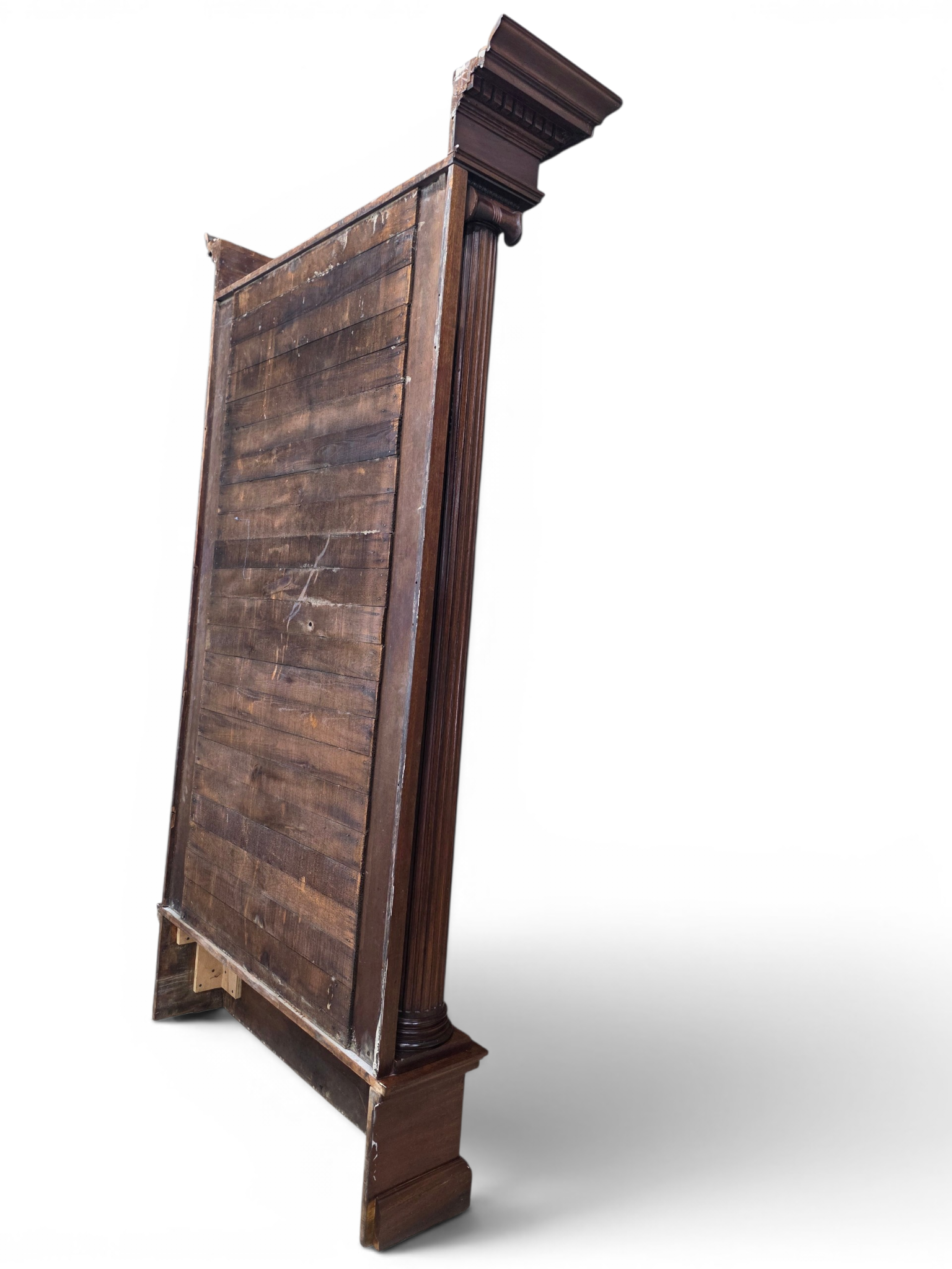 Antique Chicago Architectural Salvage Mahogany Pier / Hall Mirror
