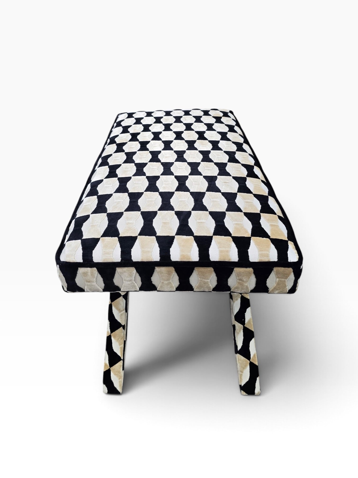MCM X Base Ottomans/Benches Newly Reupholstered - Pair