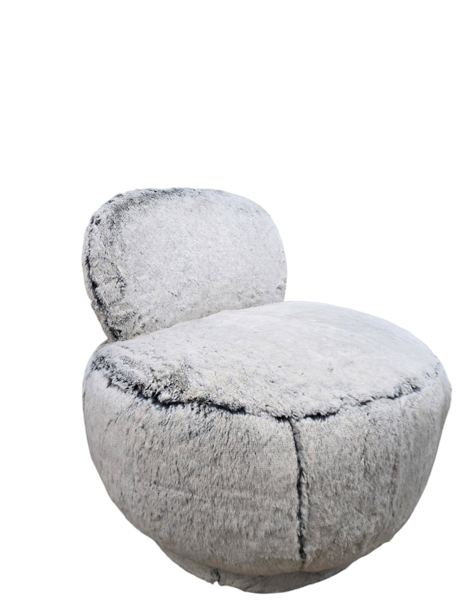 Postmodern Steve Chase Style Swivel Pouf Lounge Chairs and Ottoman Newly Reupholstered