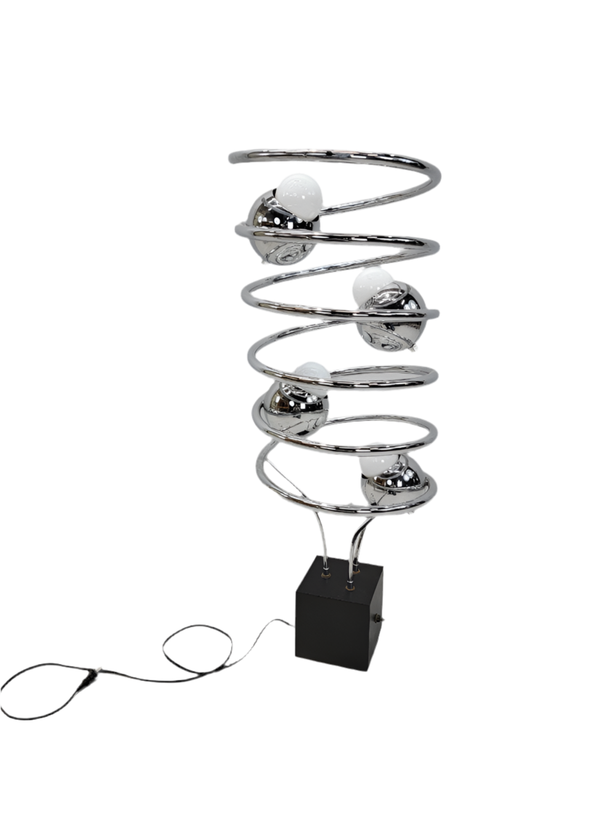MCM Atomic Space Age Chrome Abstract Table Floor Lamp