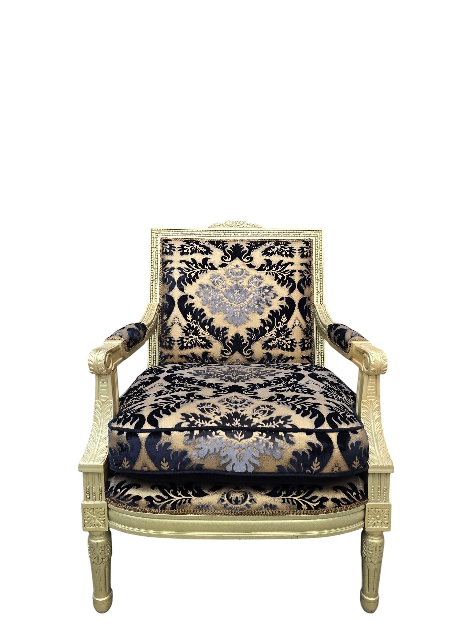 Antique Louis XVI Style Chairs Newly Reupholstered - Pair