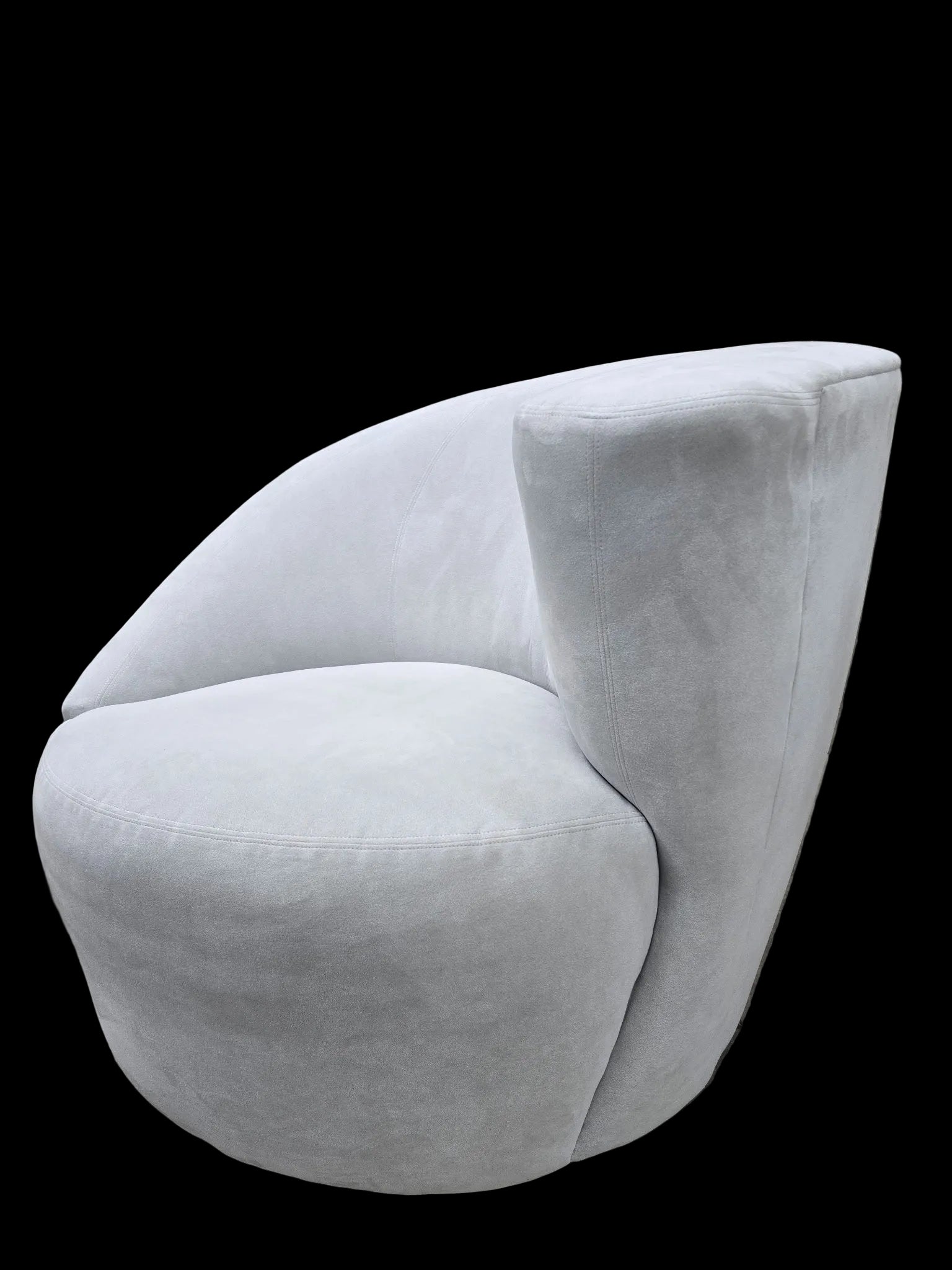 MCM Vladimir Kagan Nautilus Asymmetrical Swivel Lounge Chairs - Pair