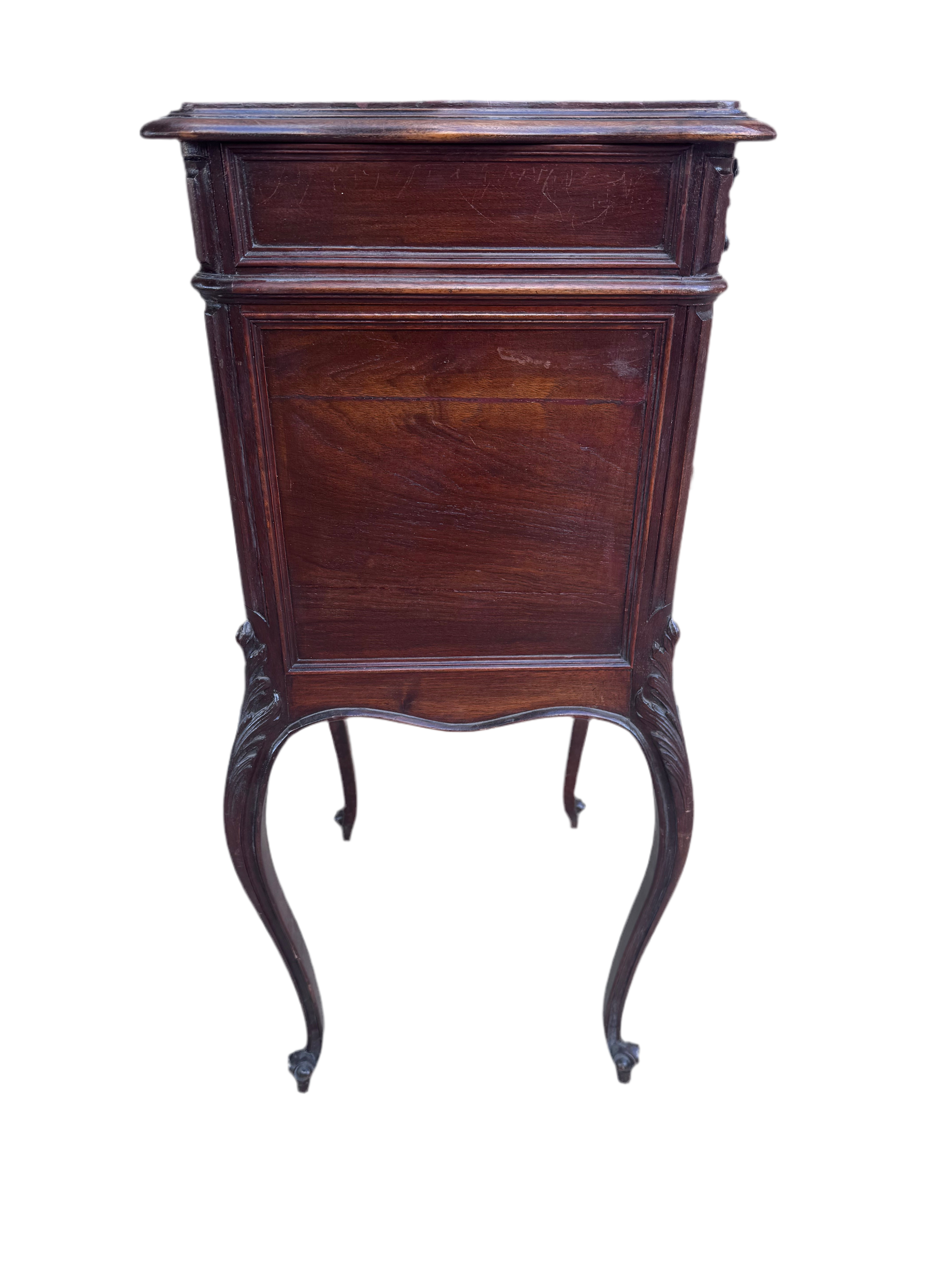 New - Antique French Louis XV Style Carved Marble Top Smoking Stand/ End Table