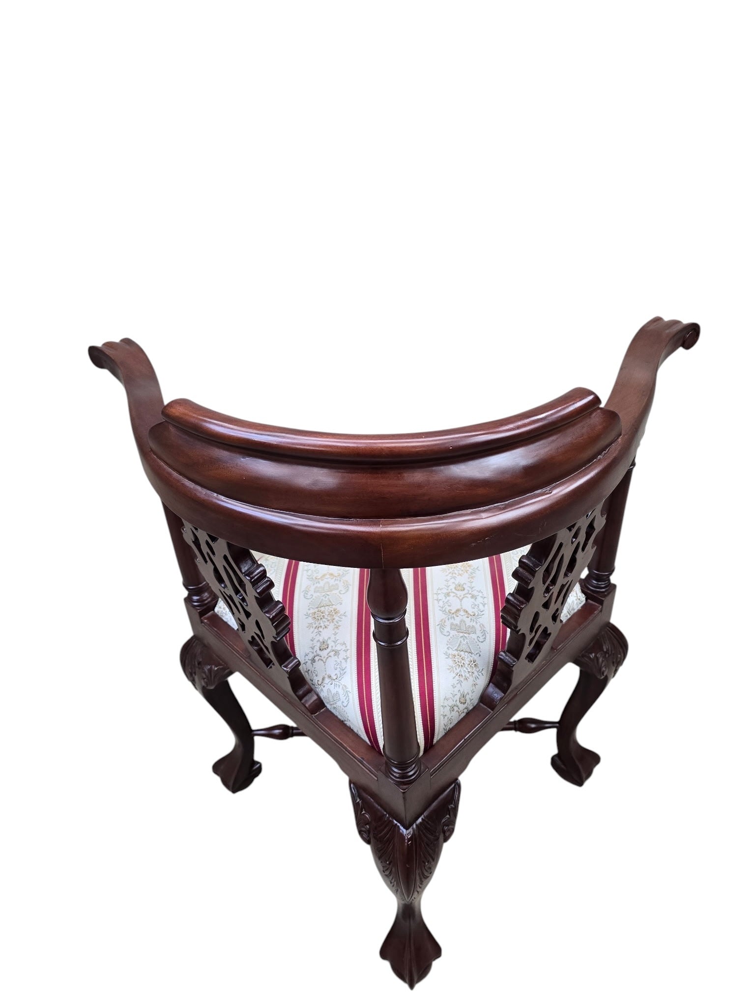 NEW - Antique English Carved Corner Chair - Pair