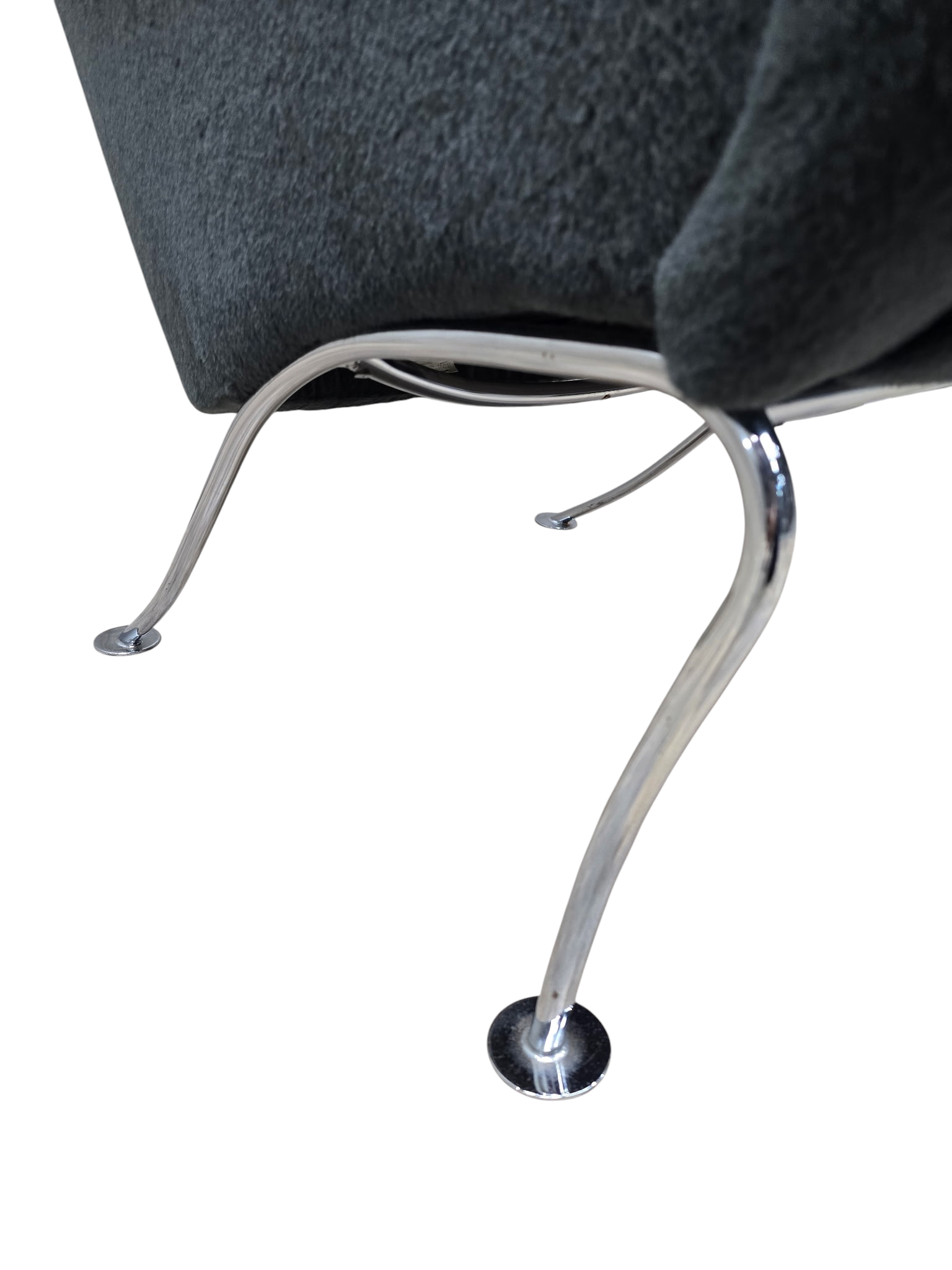Thayer Coggin Sculptural Pull Up Lounge Chair Newly Reupholstered in Charcoal Alpaca Mohair – Tagged