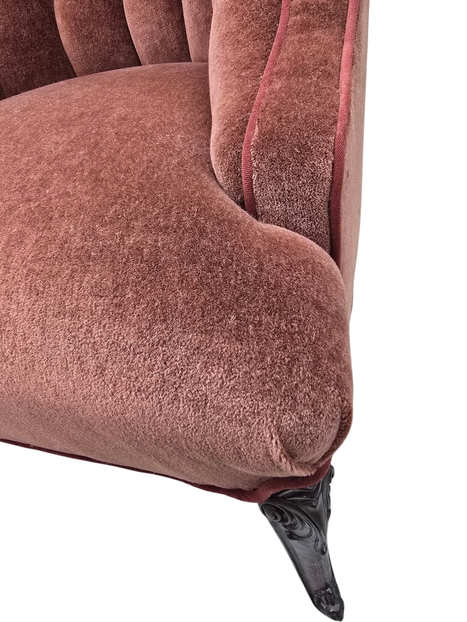 Vintage Queen Anne Style Tufted Wingback Chairs Newly Reupholstered - Pair