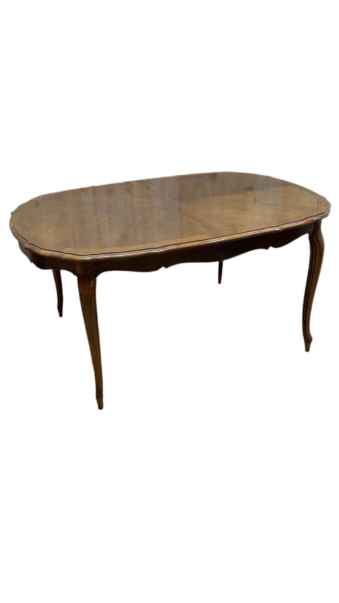 Vintage Thomasville French Provincial Louis XV Extendable Dining Table with 2 Leaves