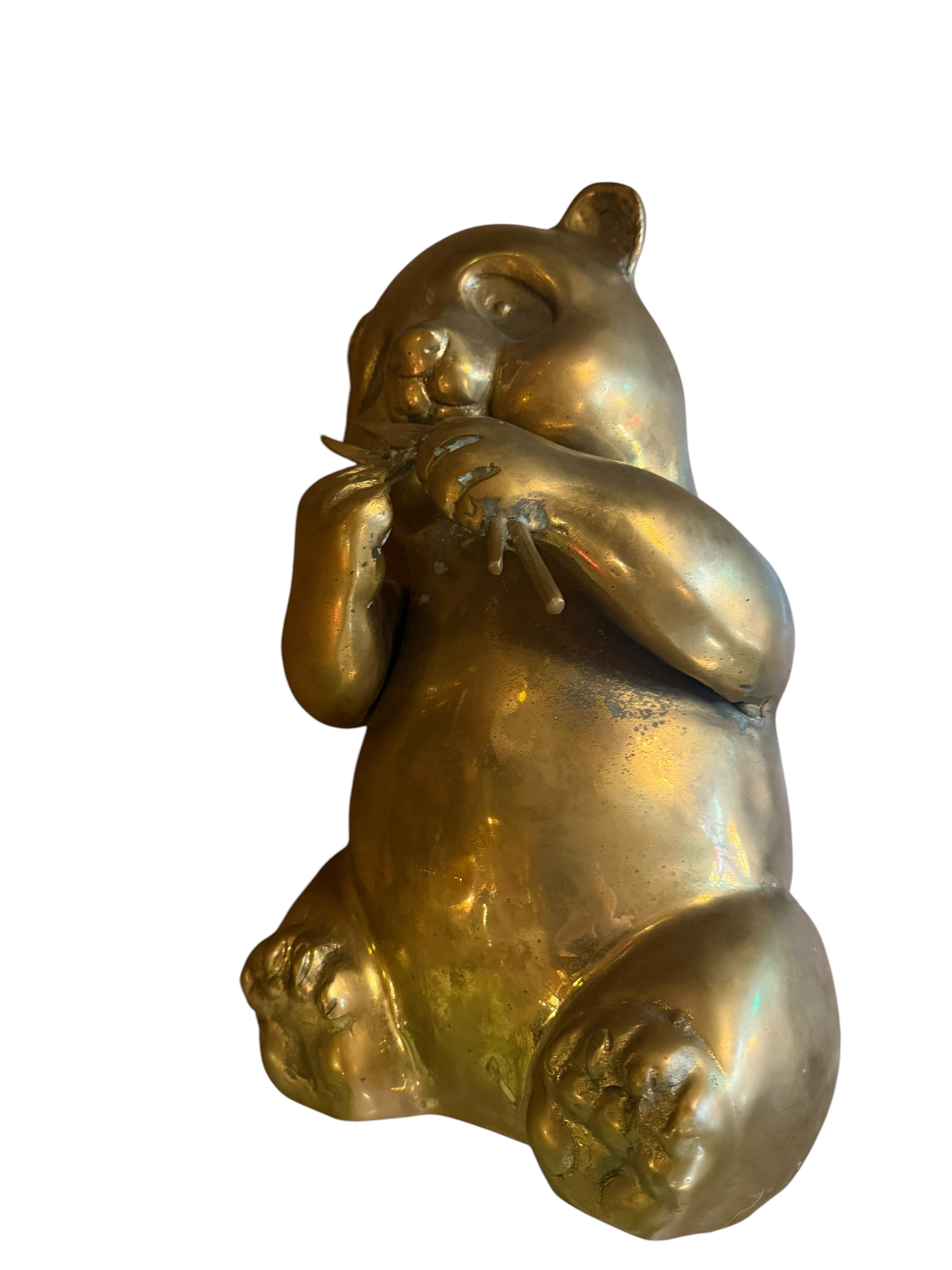MCM Brass Panda Statue Figurine