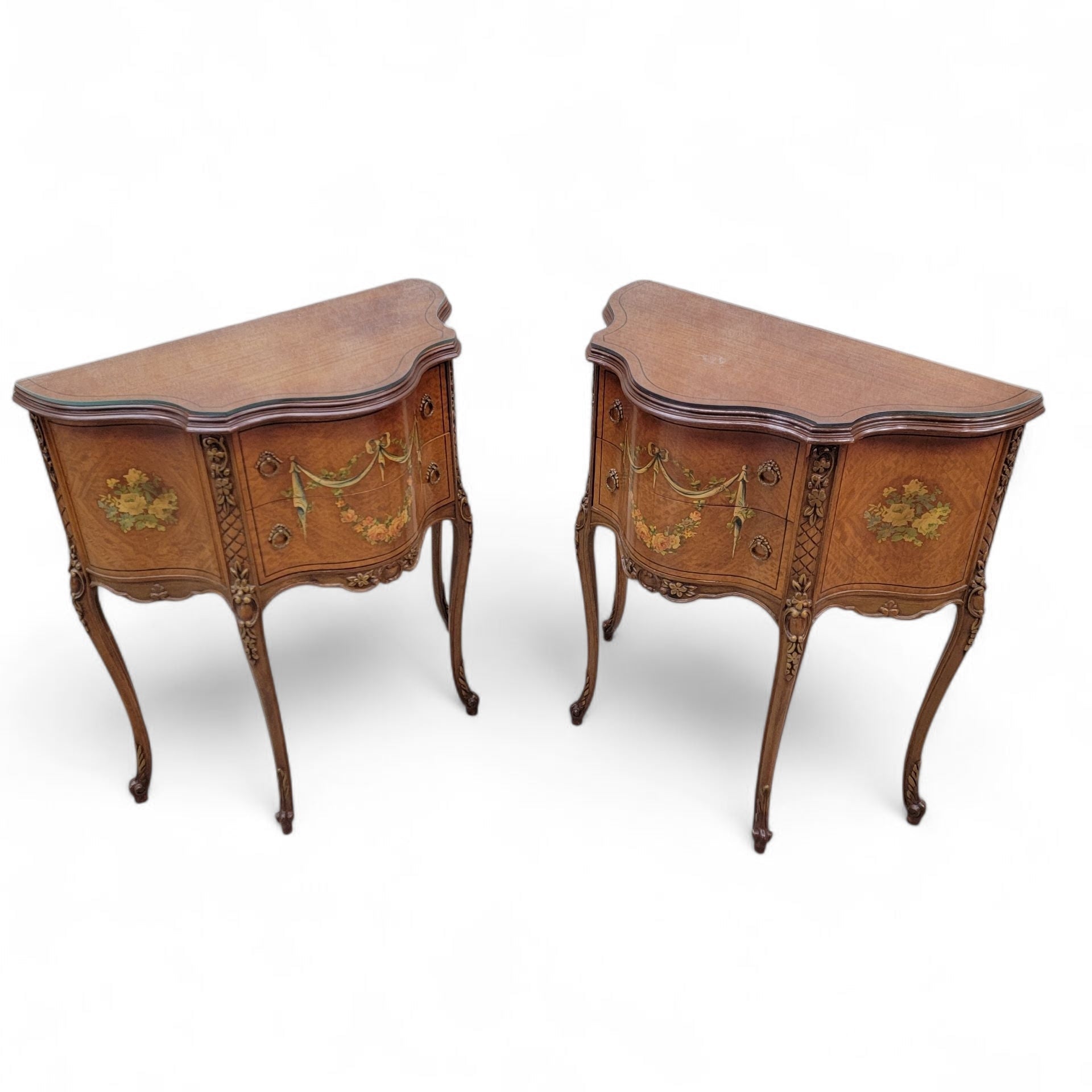 Antique Neoclassical French Style End Tabes/Nightstands - Pair