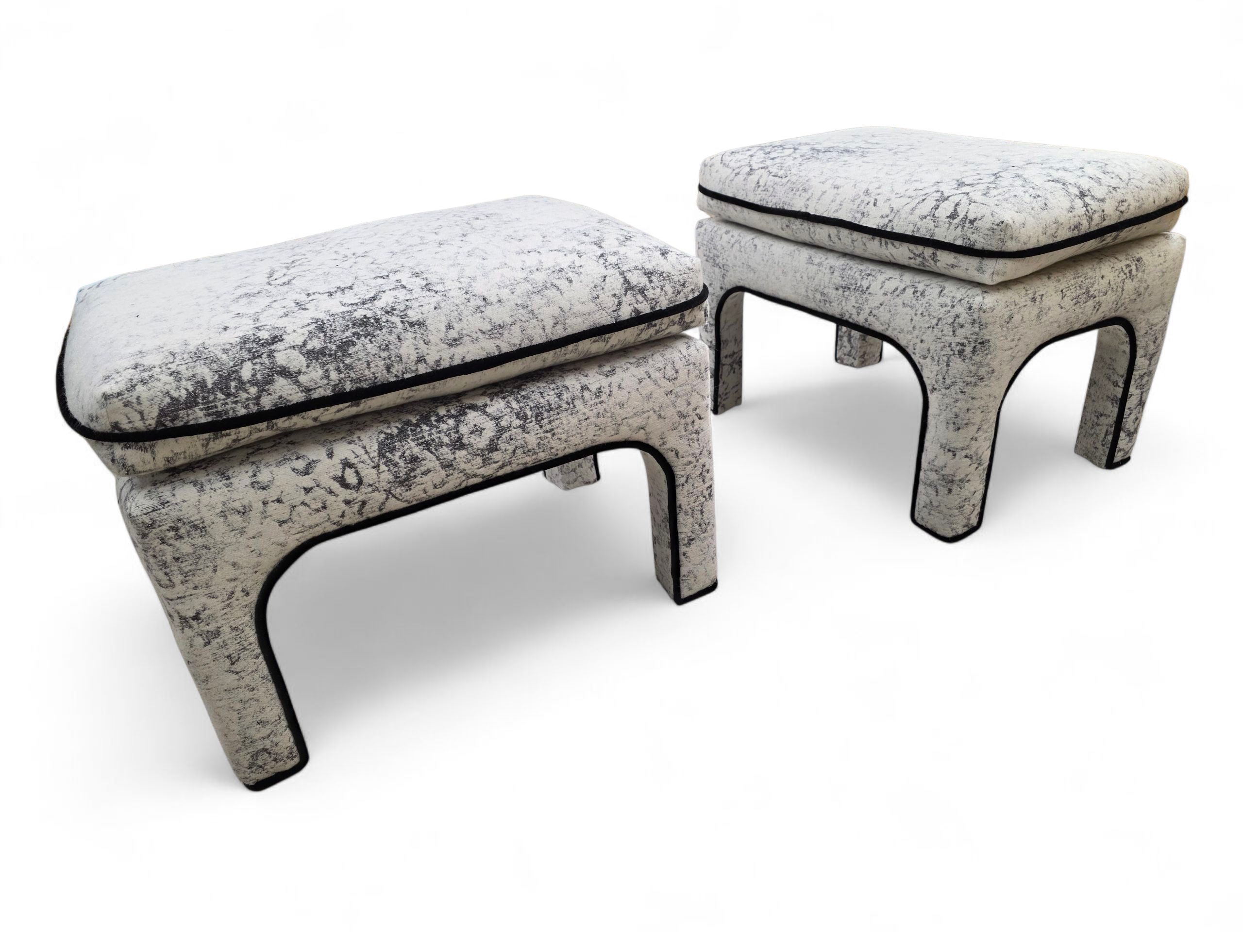 Mid Century Modern Pillow Top Ottoman/Stools by Directional Newly Reupholstered - Pair