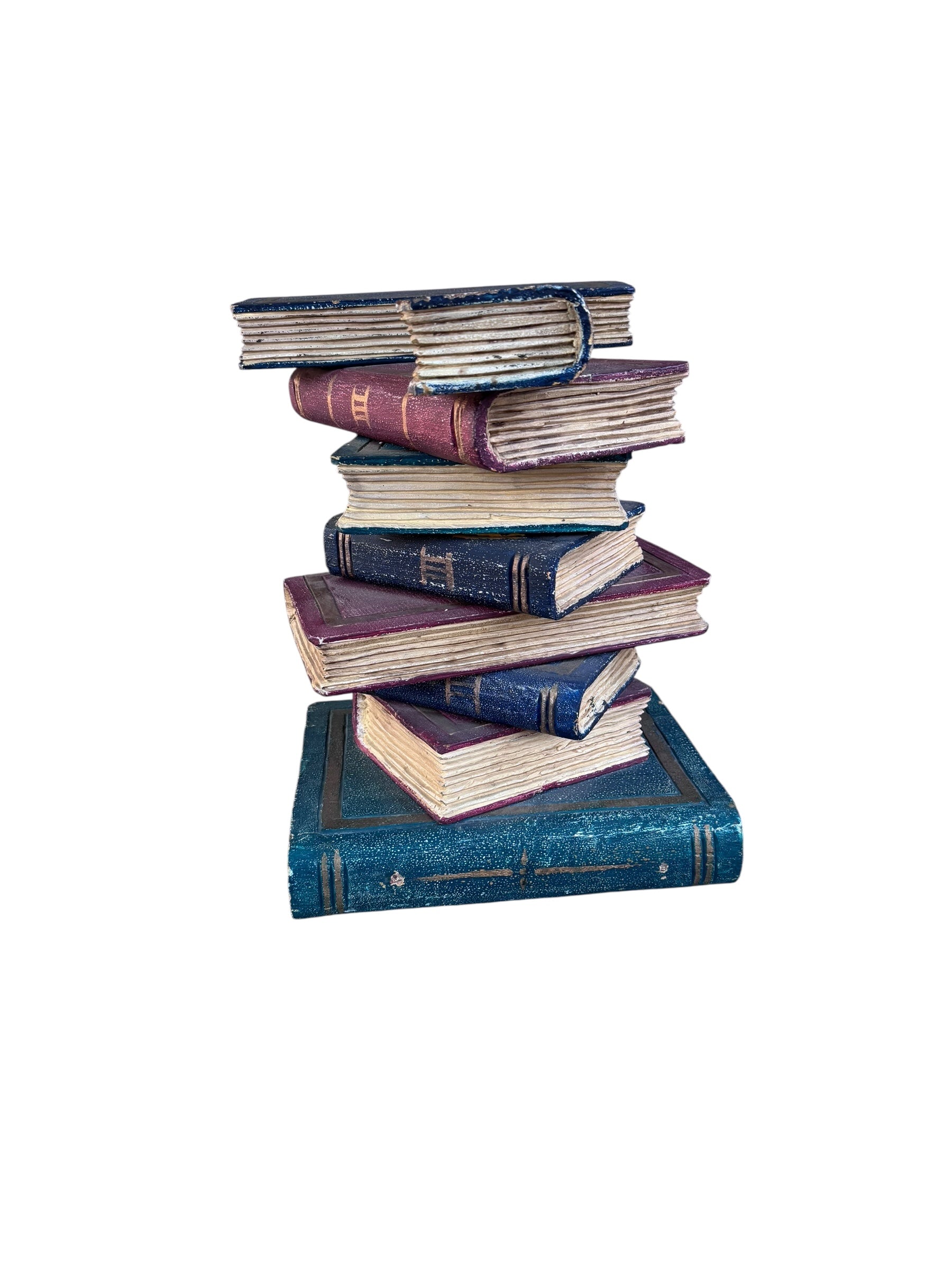 Vintage Faux Stacked Book Side Table