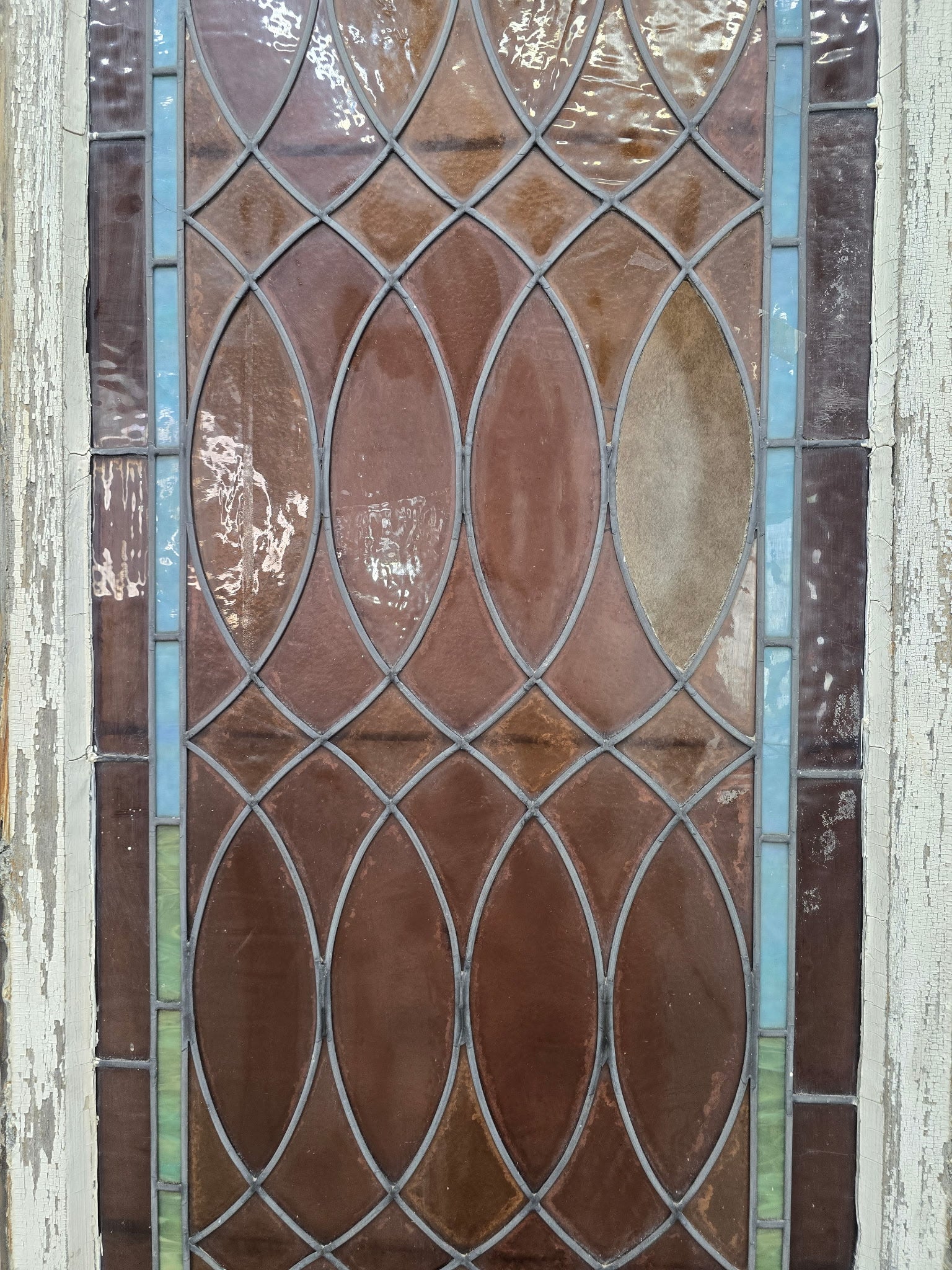 Antique Gothic Arched Stained Glass Church Window