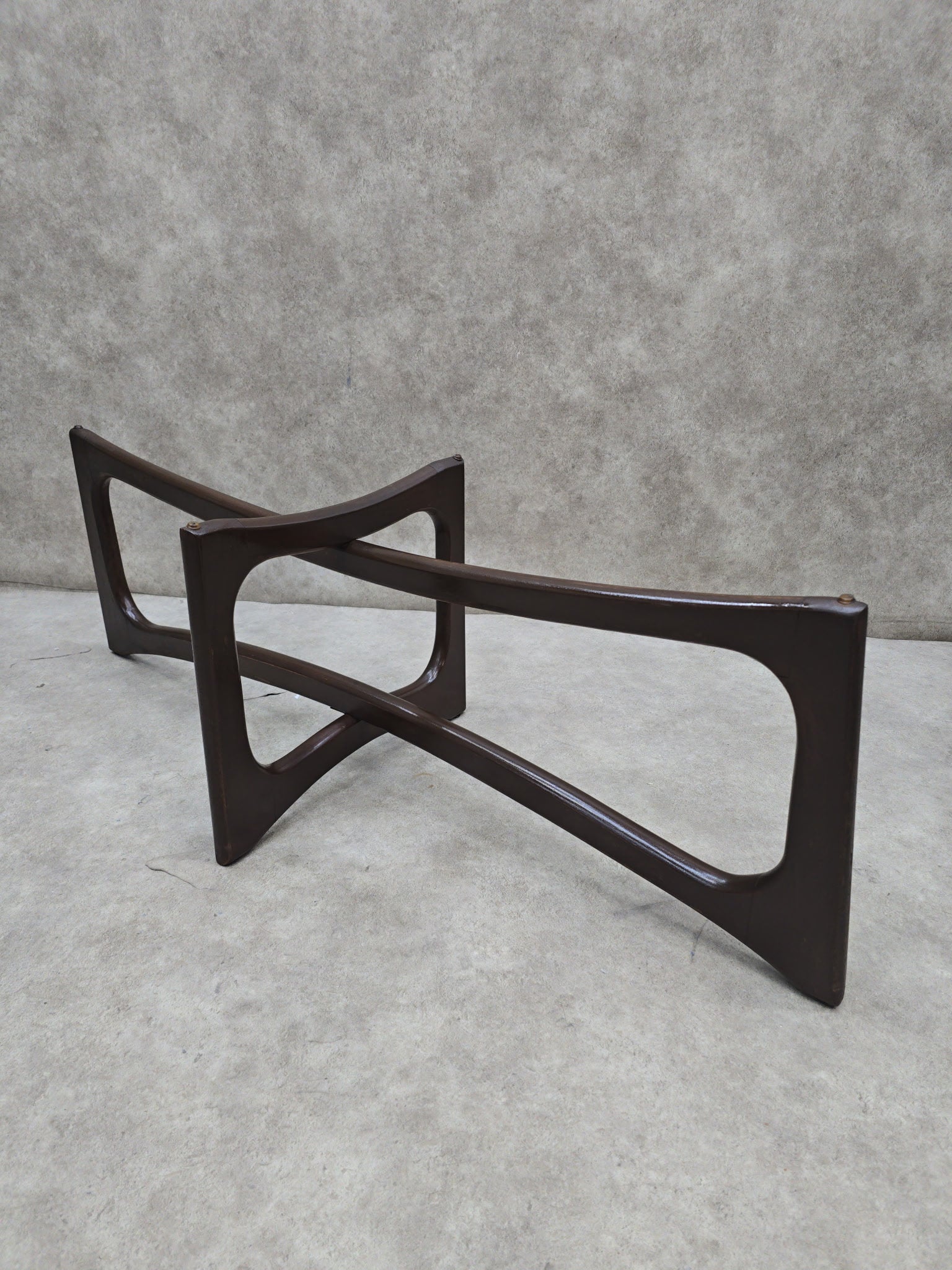 Mid Century Modern Adrian Pearsall Style Bowtie with Rectangular Glass Top Coffee Table
