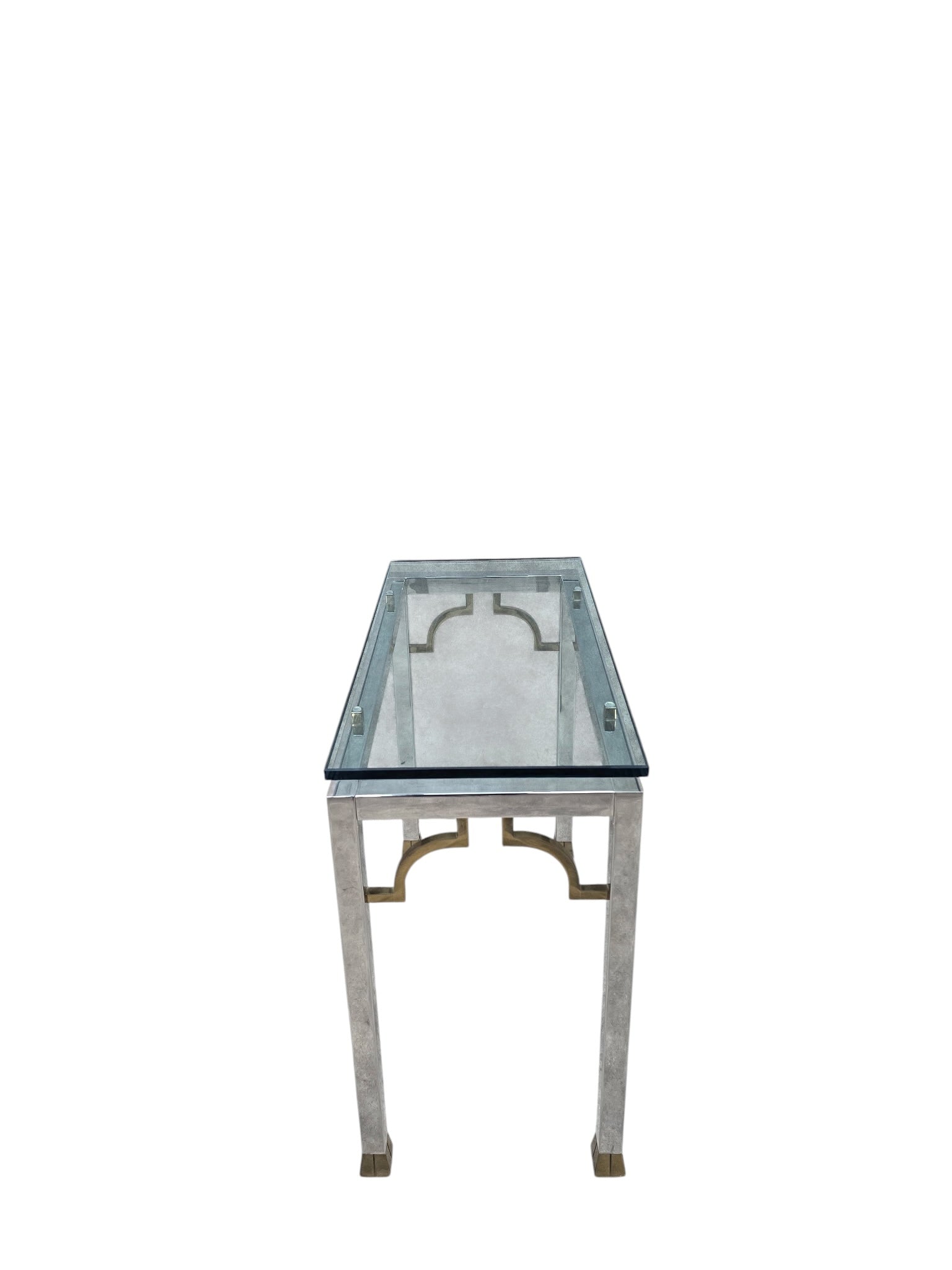 MCM Chrome and Glass Console Table