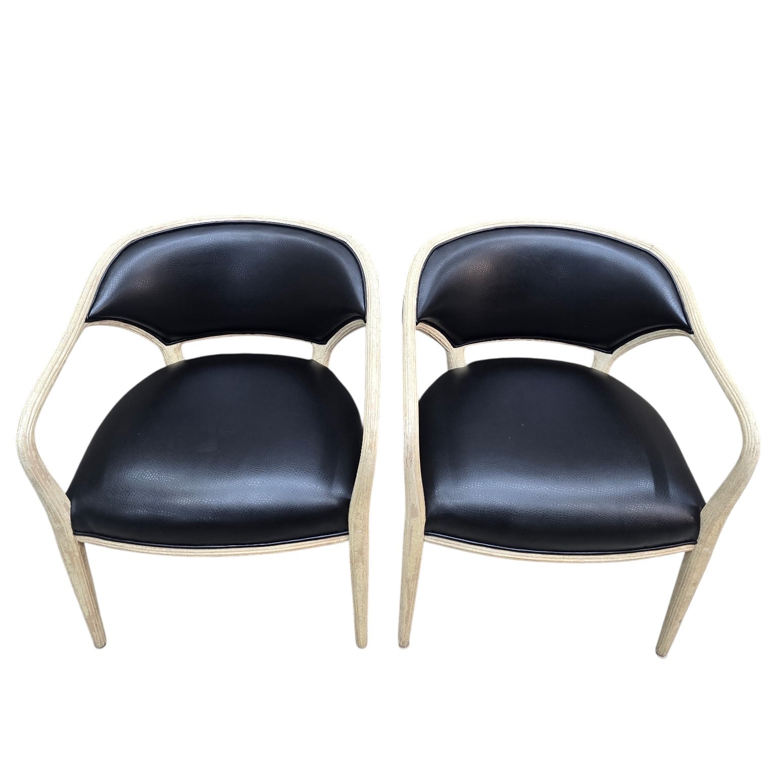 Modern Contemporary Textured Barrel Back Dining Armchairs – 4