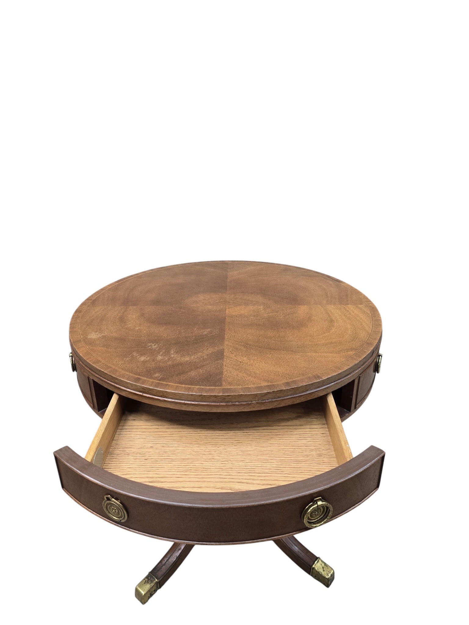 Vintage Baker Furniture Mahogany Drum Table