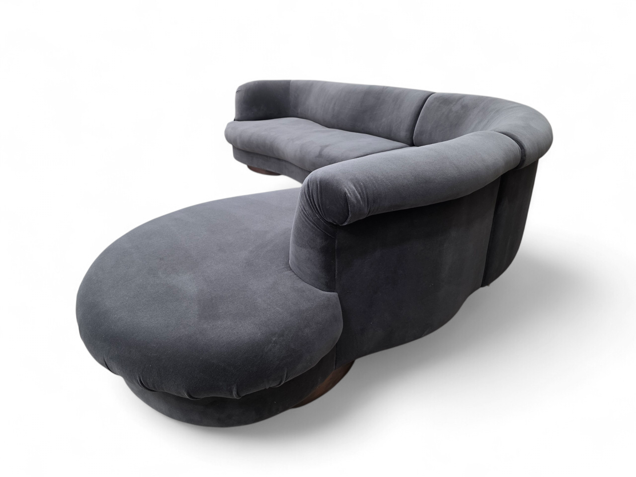 Postmodern Vladimir Kagan Style Serpentine Sectional Sofa Newly Reupholstered