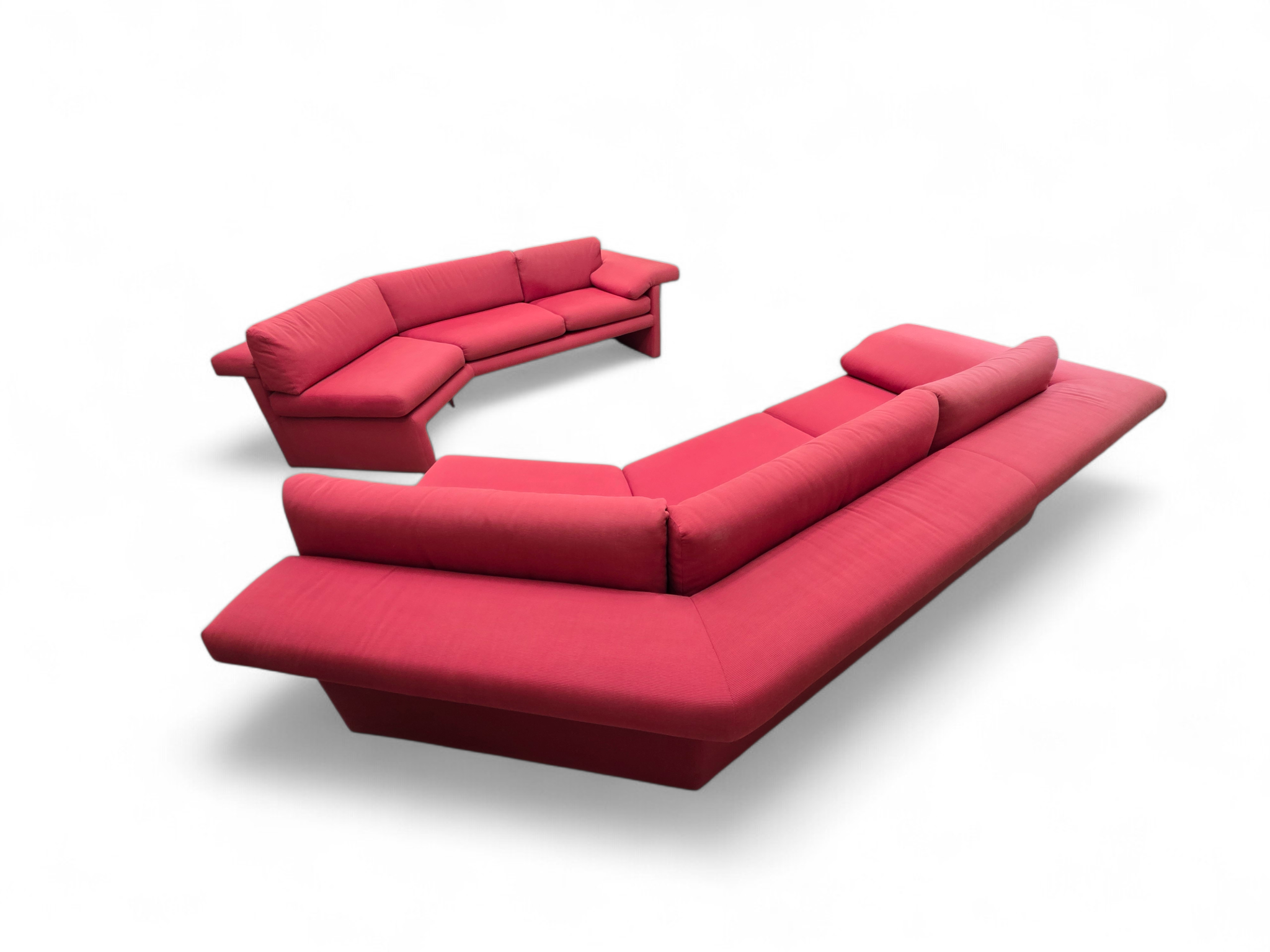 Italian Postmodern Vico Magistretti Style Large 2-Piece Sectional Sofa