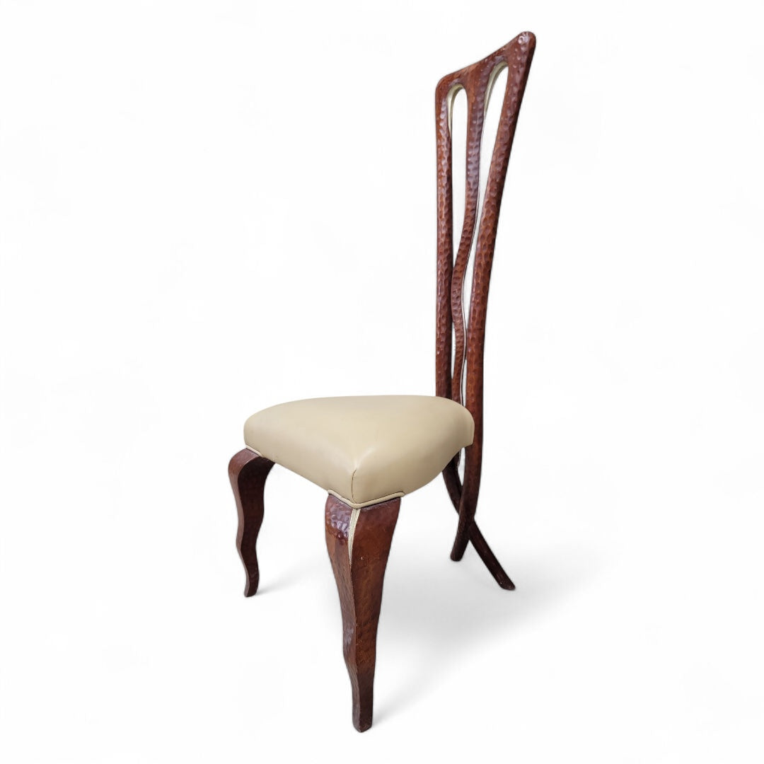 Vintage Christopher Guy Side Chair With Mahogany X-Leg Base