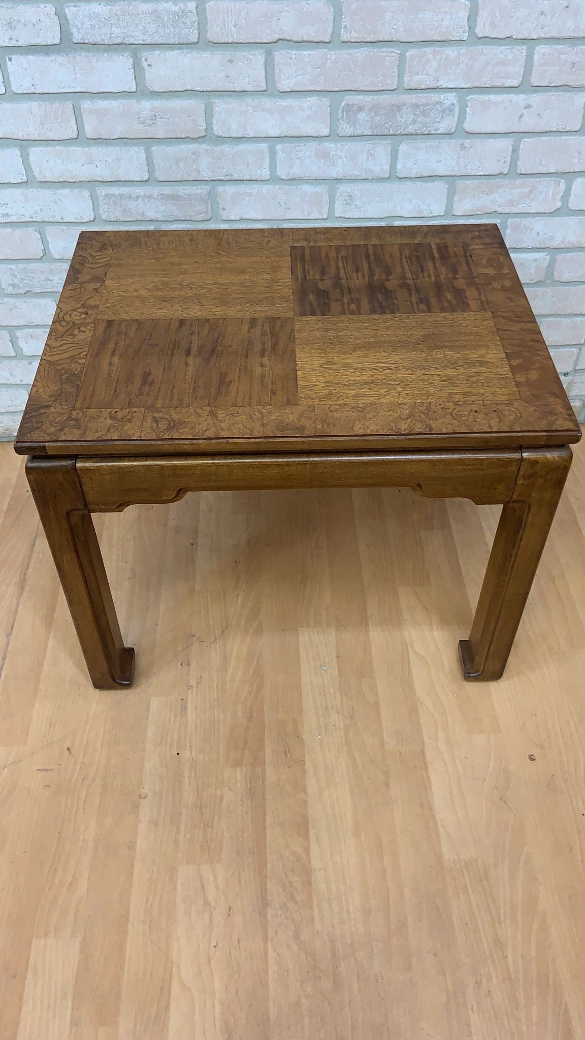 Vintage Thomasville Furniture Asian Ming Style Parquetry End Side Tables