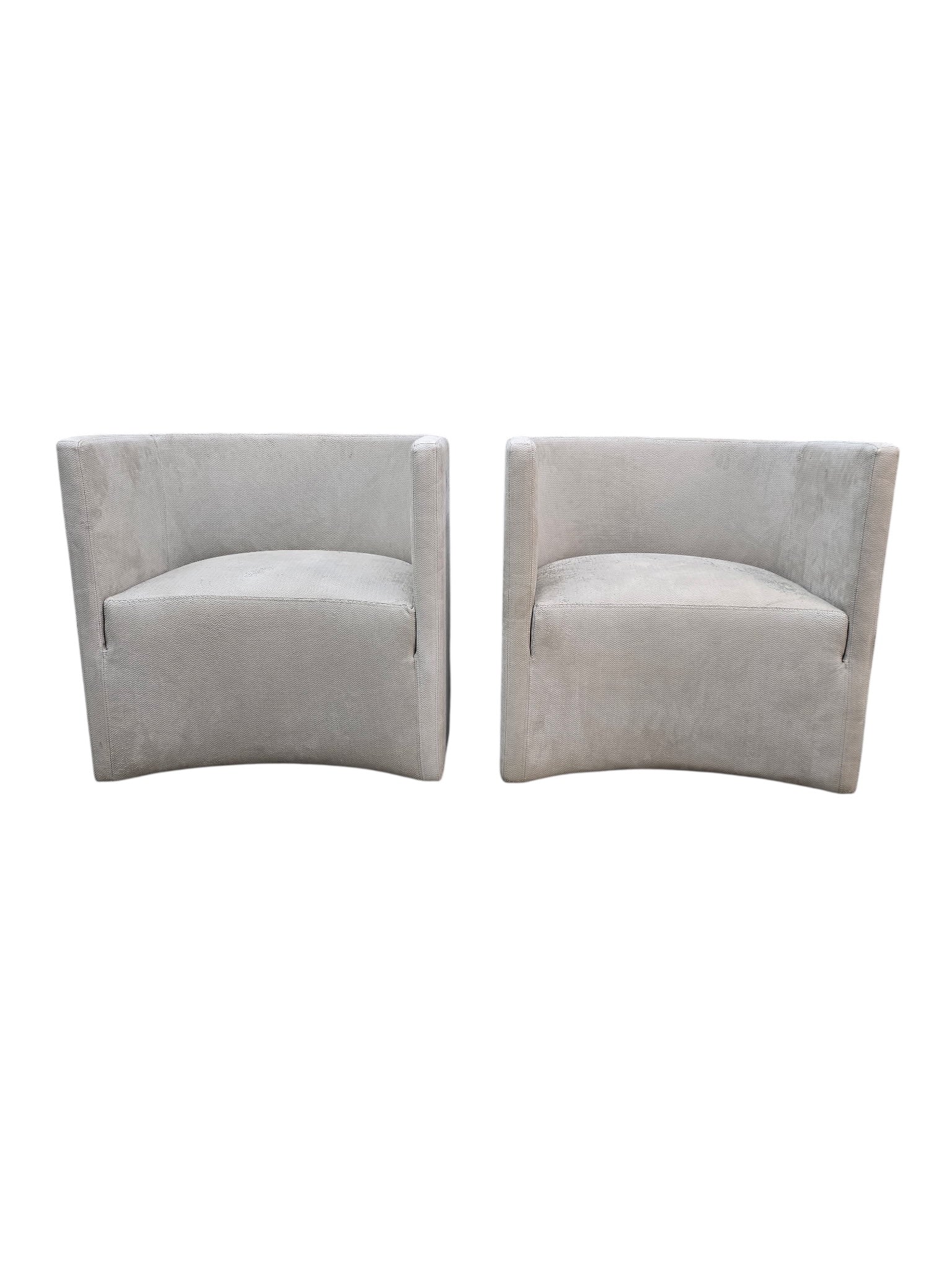 MCM Barrel Back Lounge Chairs Newly Reupholstered - Pair