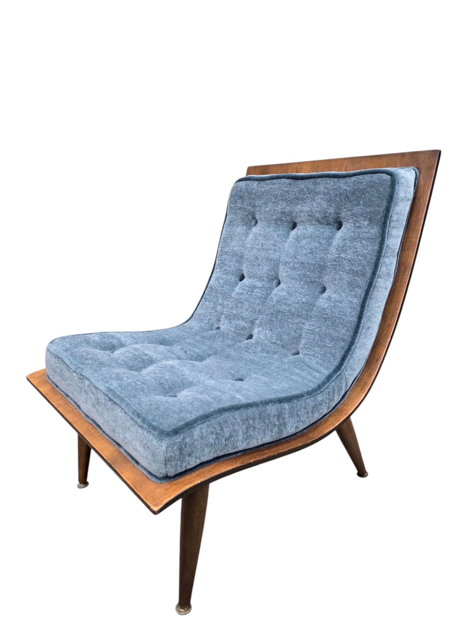 MCM Bentwood Scoop Chairs by Carter Brothers Newly Reupholstered - Set of 2